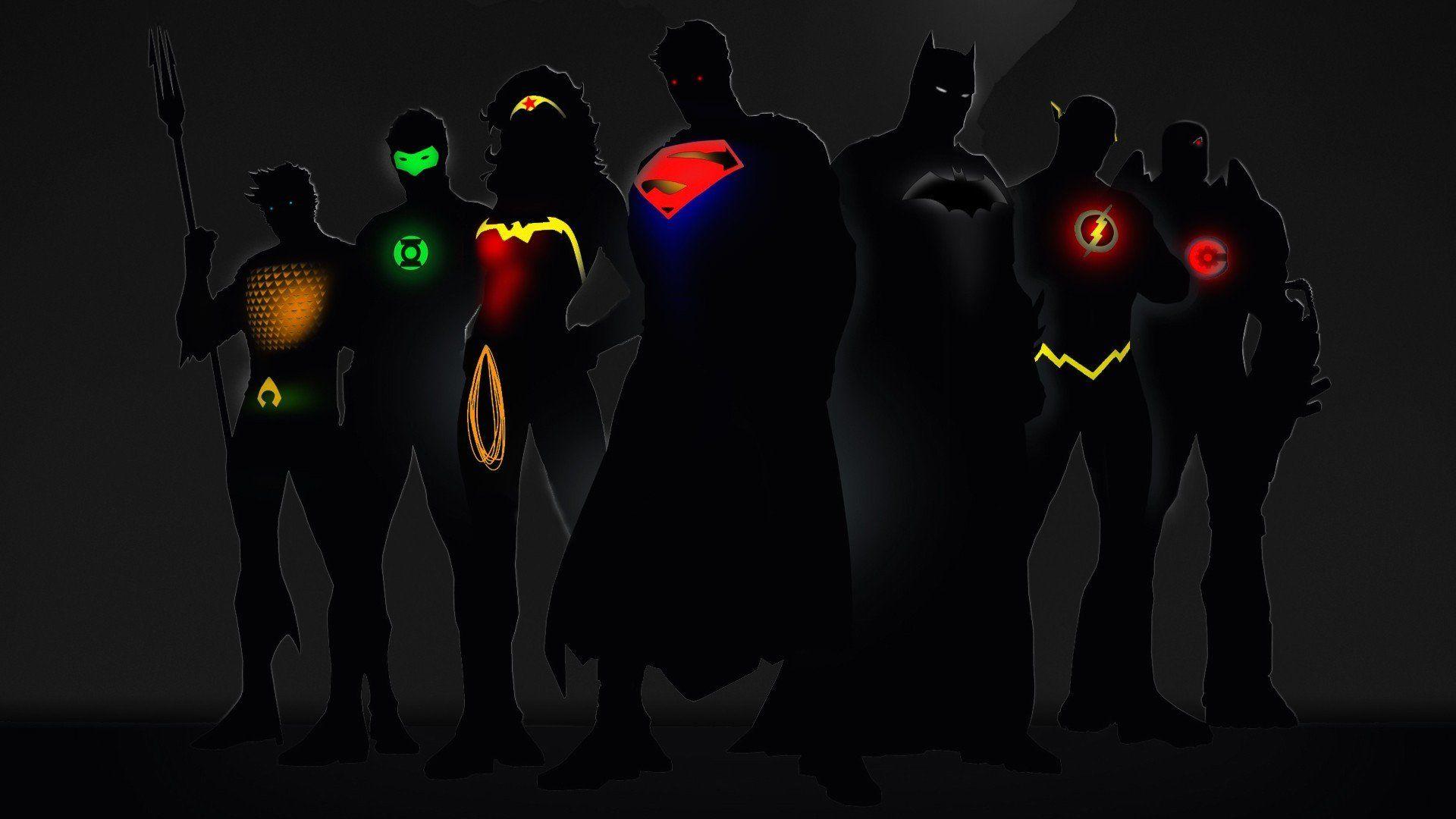 Justice League Superman Batman Wonder Woman The Flash Cyborg Green