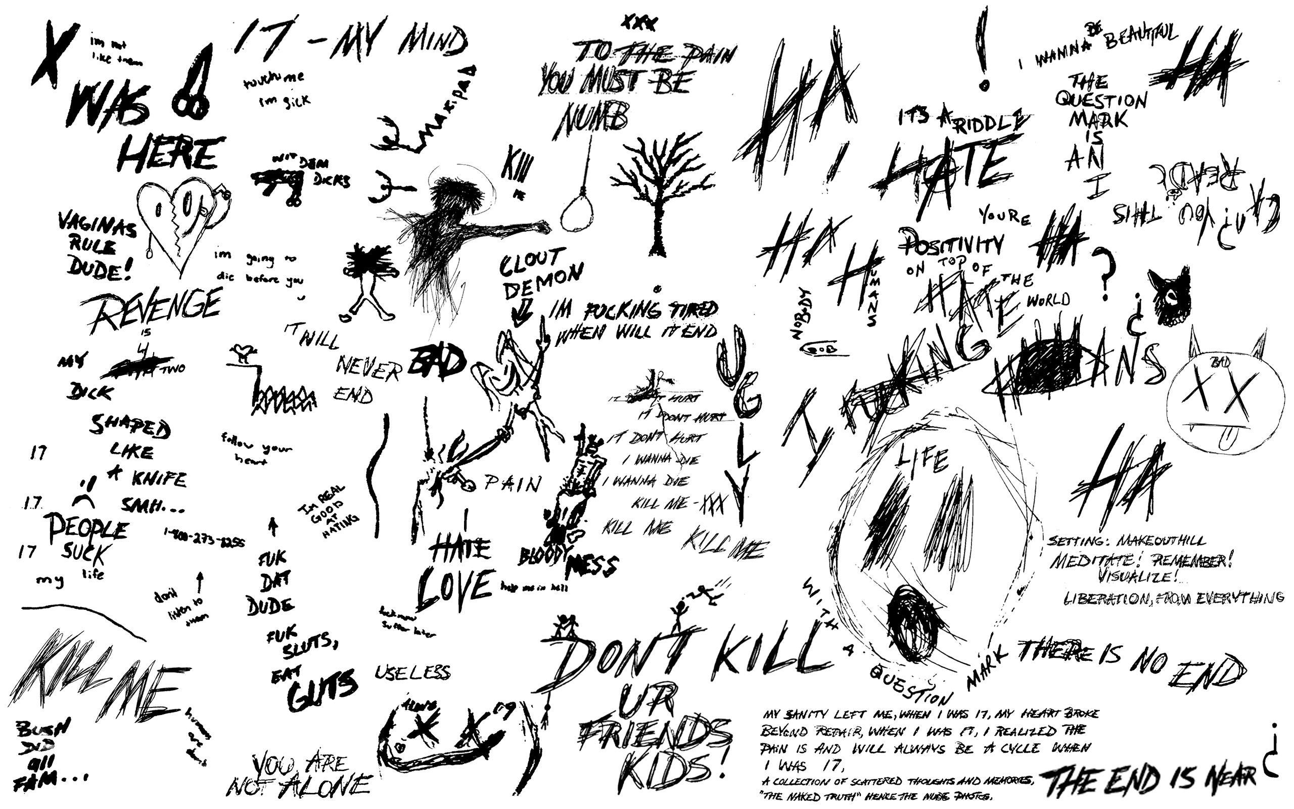 Made this XXXTentacion wallpaper out if his drawings! Don't know