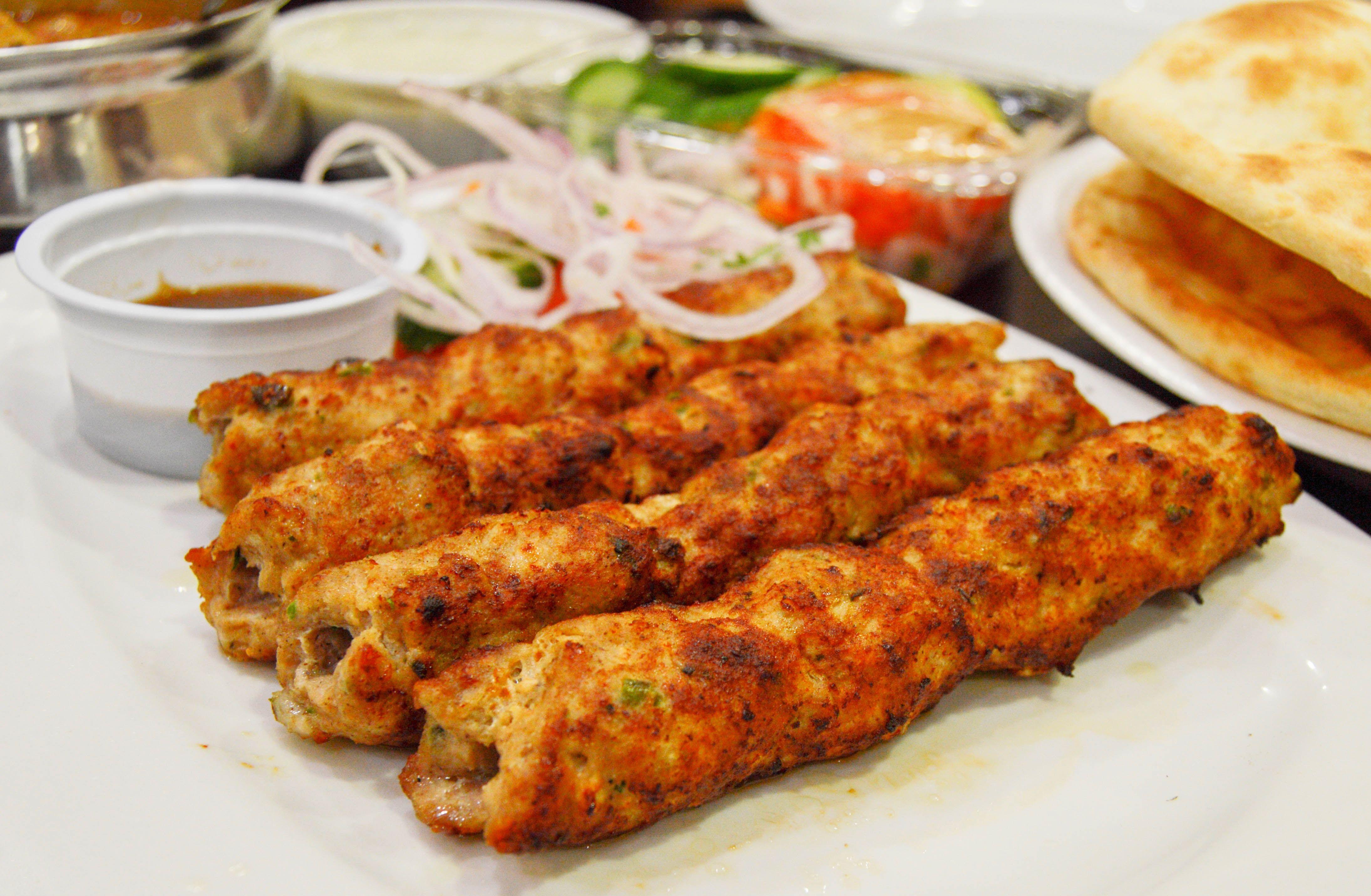 Free of Gola Kabab, kebab, Reshmi Kabab