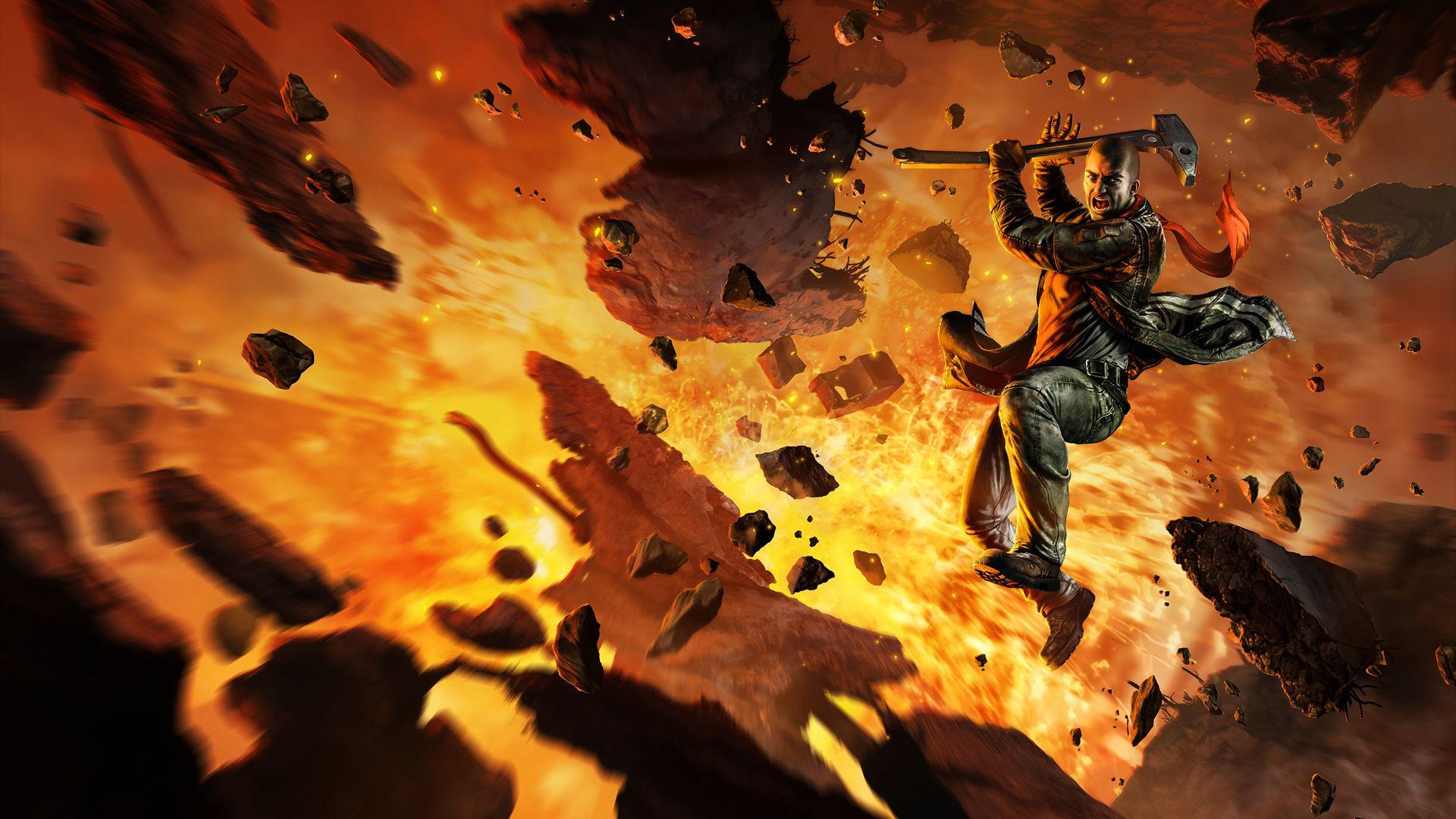 Destroying Mars' surface. Wallpaper from Red Faction: Guerrilla Re