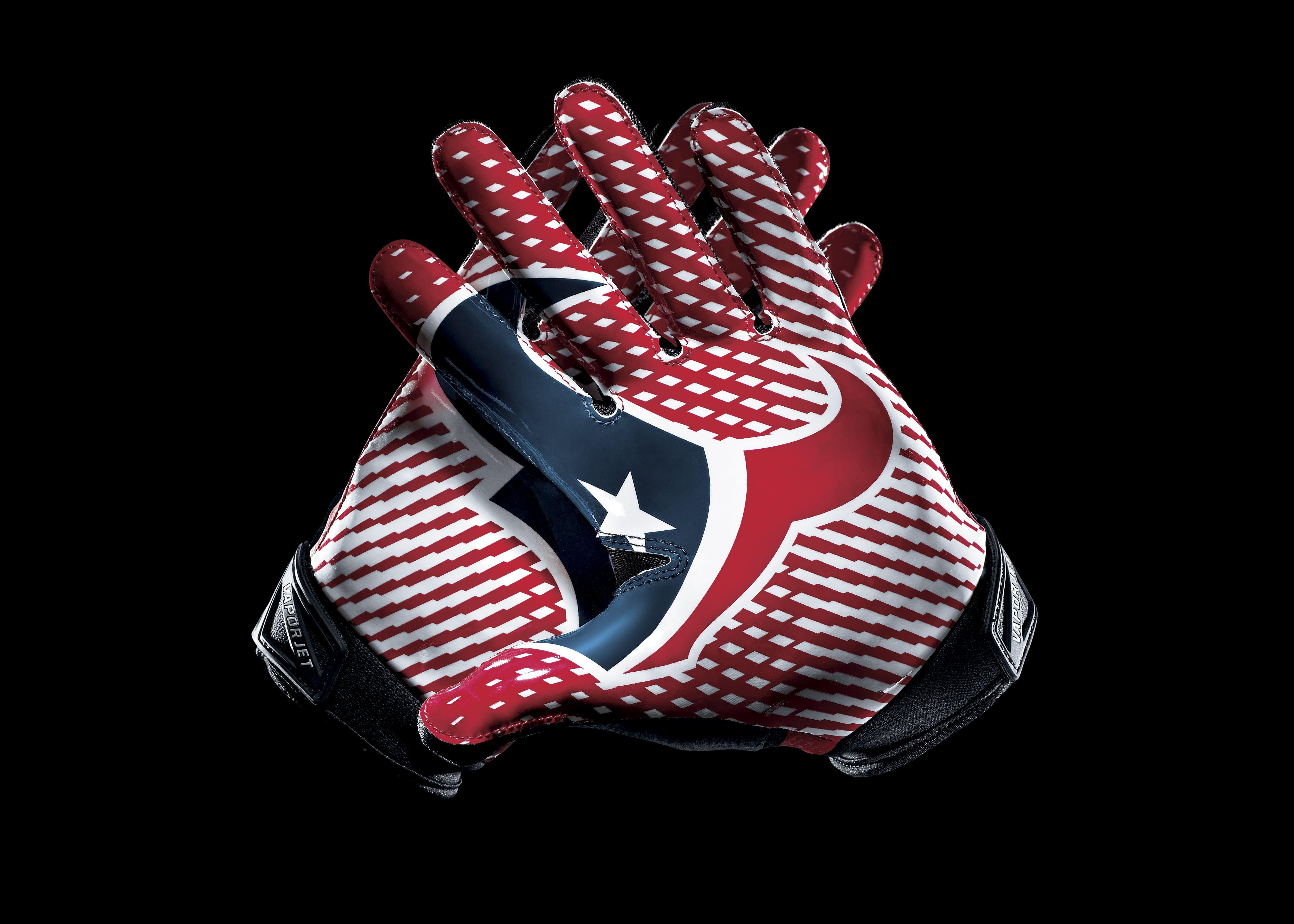 Pair Of Red White Black Houston Texans Print Gloves HD Wallpaper