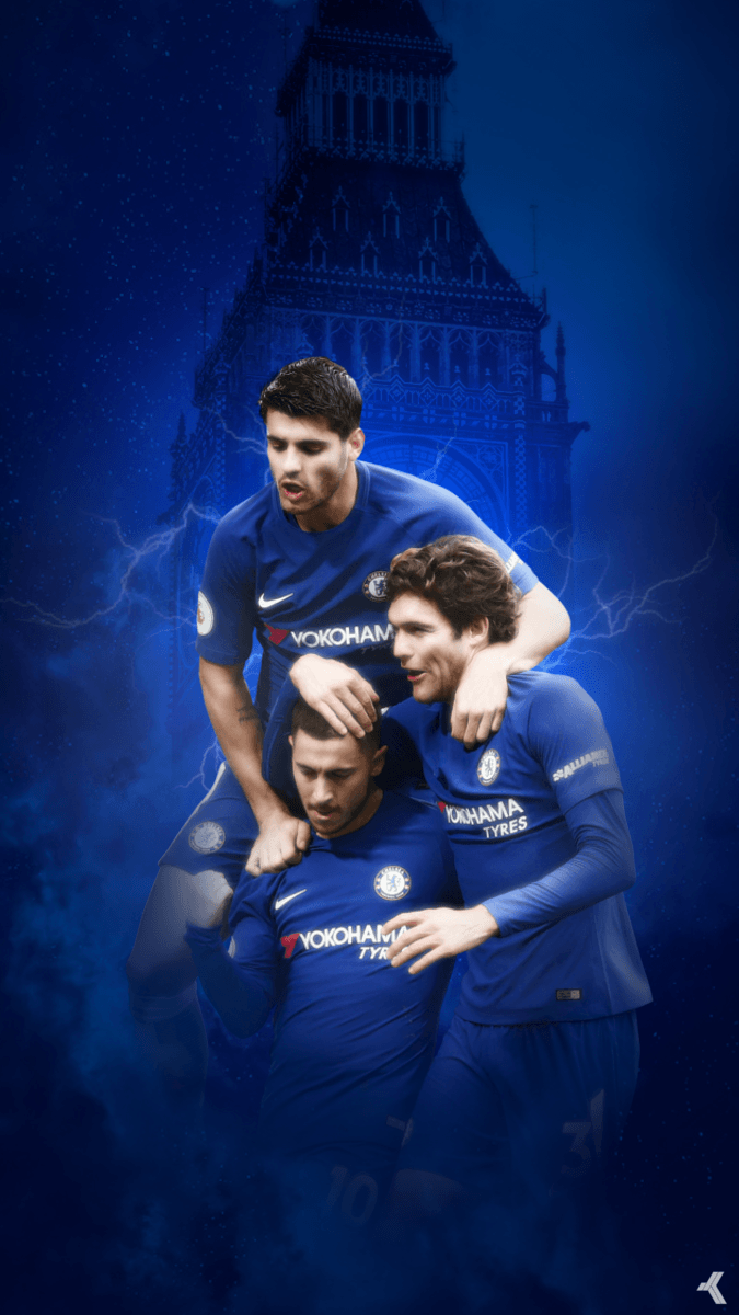 Mobile wallpaper with Chelsea FC stars. Alvaro Morata