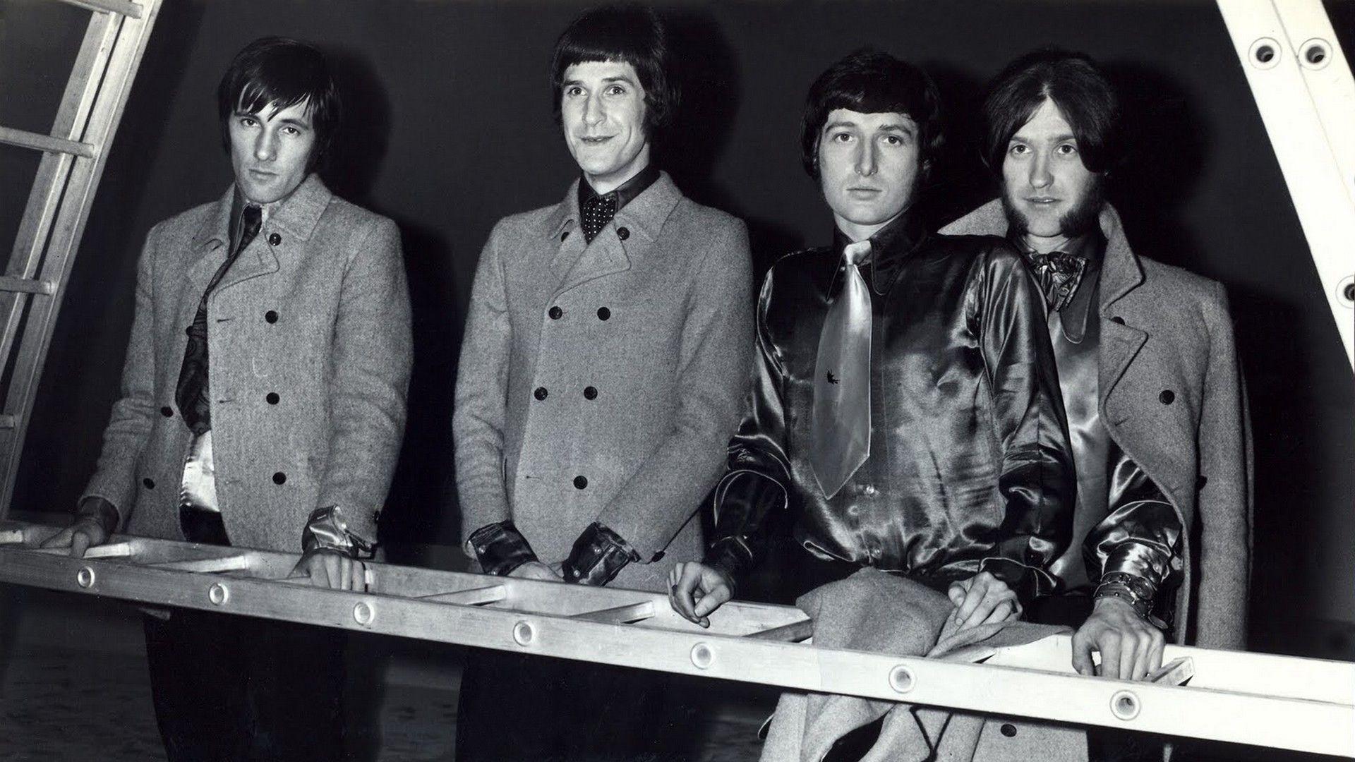 Download Wallpaper 1920x1080 the kinks, coats, smile, ladder, faces