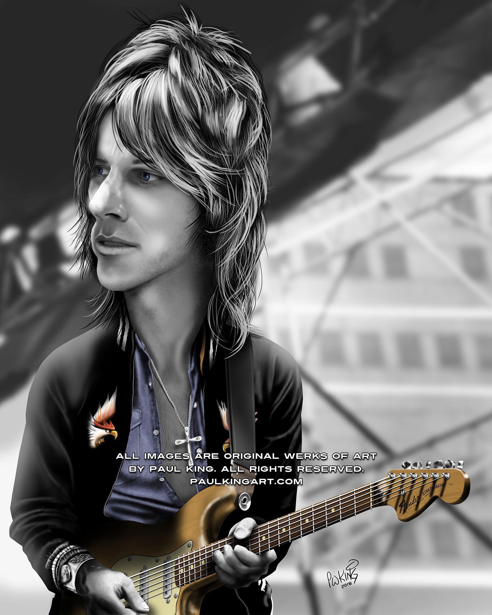 Jeff Beck Caricature. Shown here performing on stage