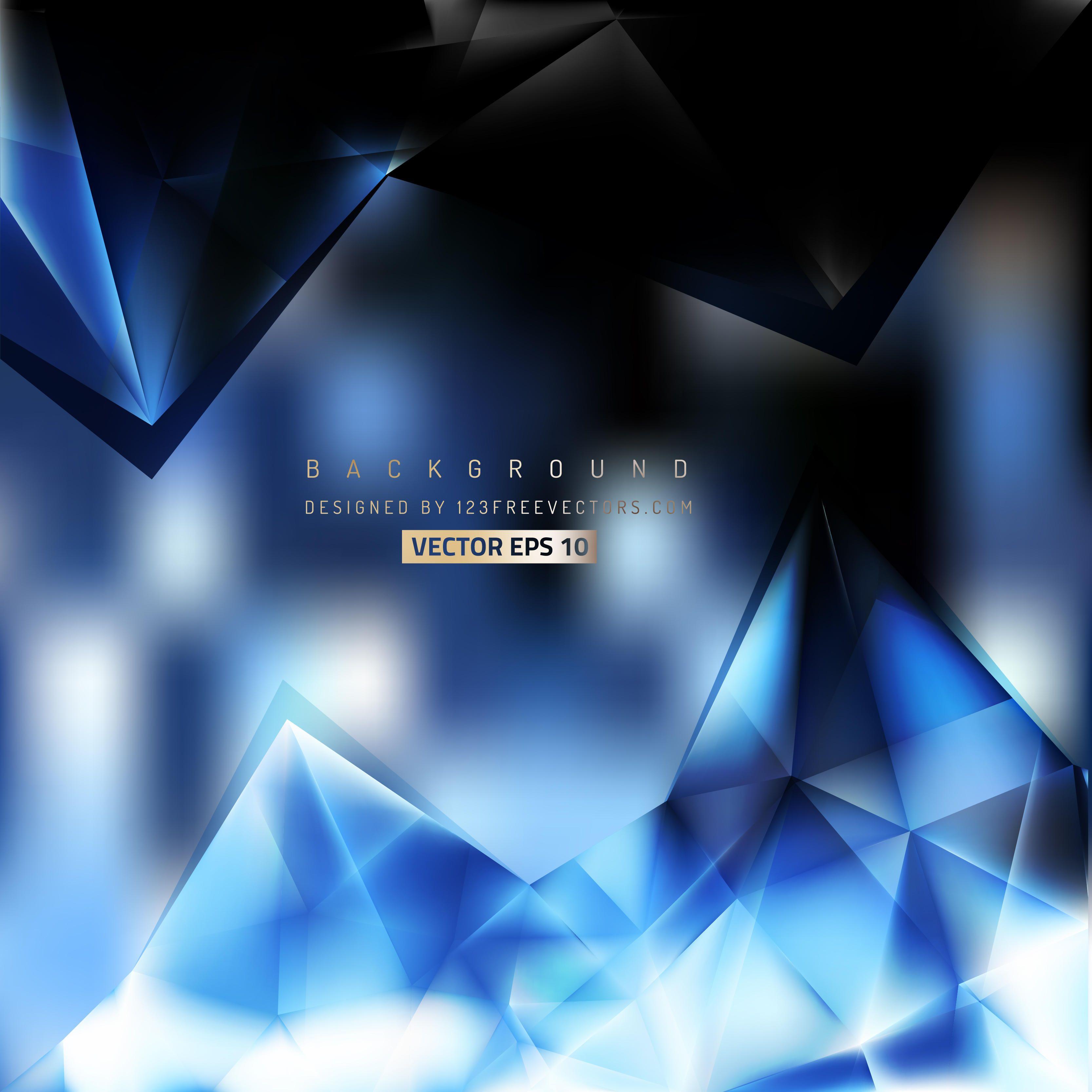 Abstract Blue Black Triangle Polygonal Background Design