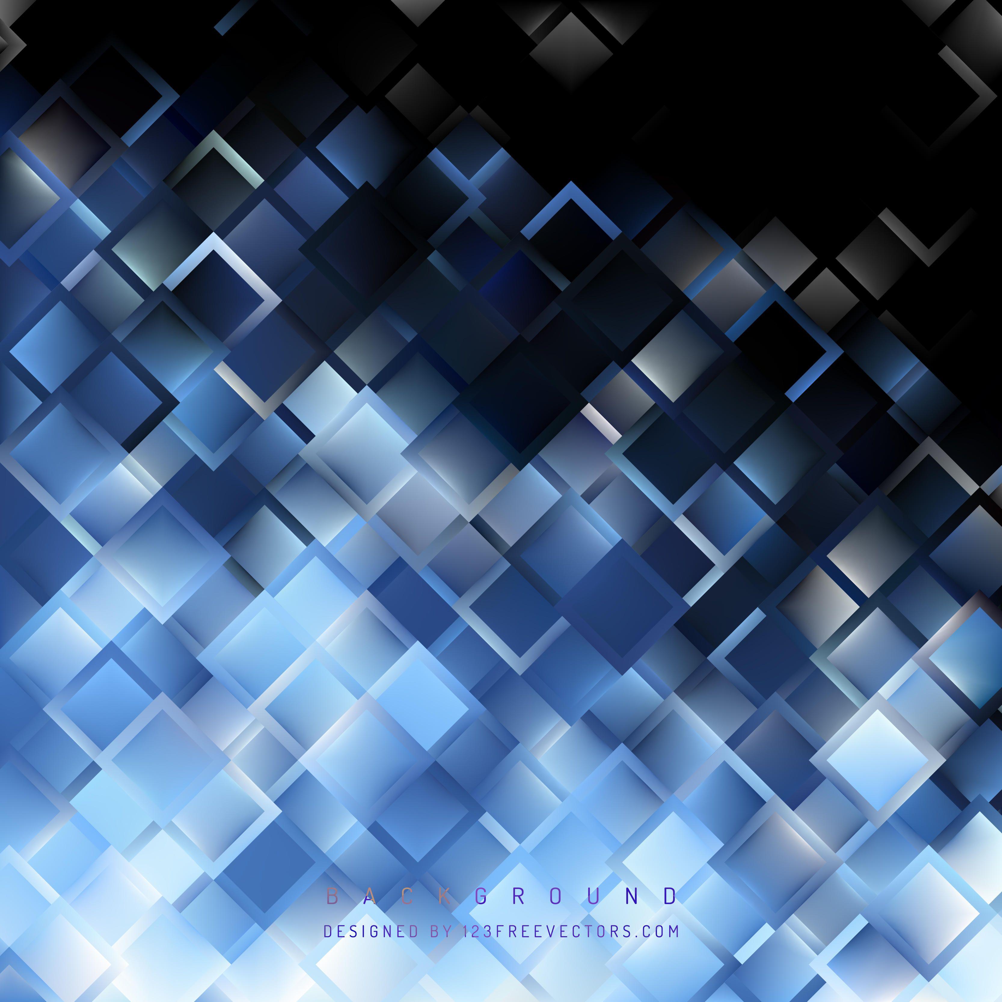 Abstract Blue Black Geometric Square BackgroundFreevectors