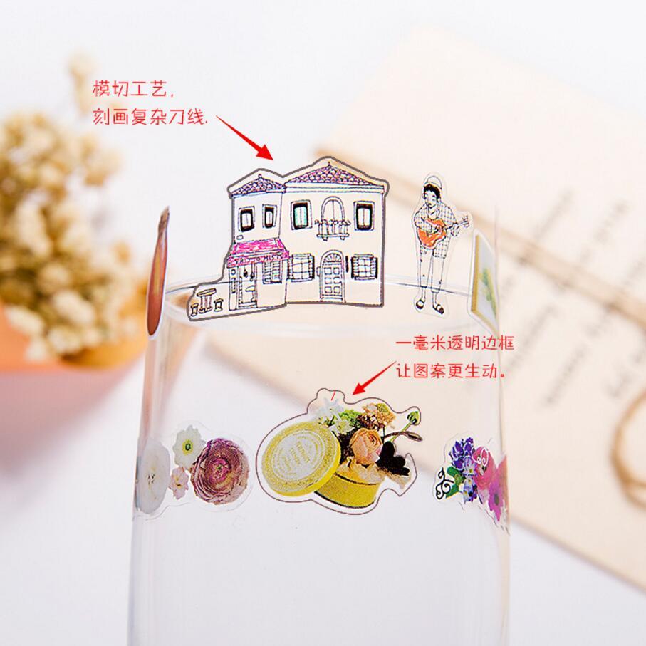 Korea Stationery Cute Cat Memo pad Background PVC Stickers Diary