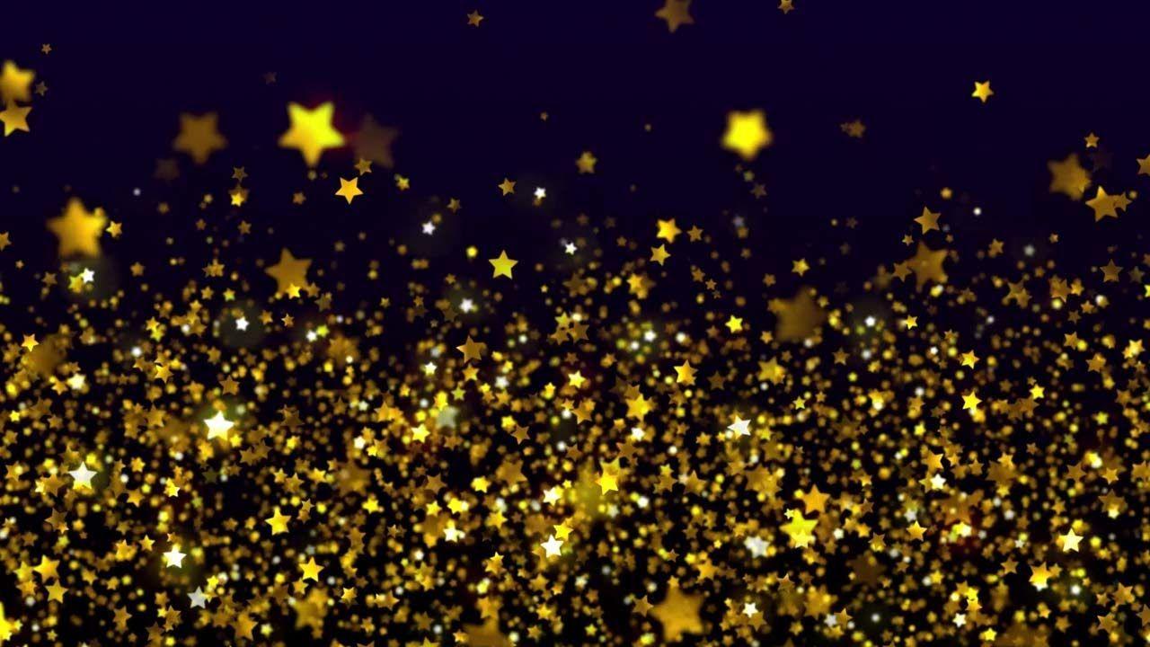 Shimmering Gold Stars Stock Video Background Loop