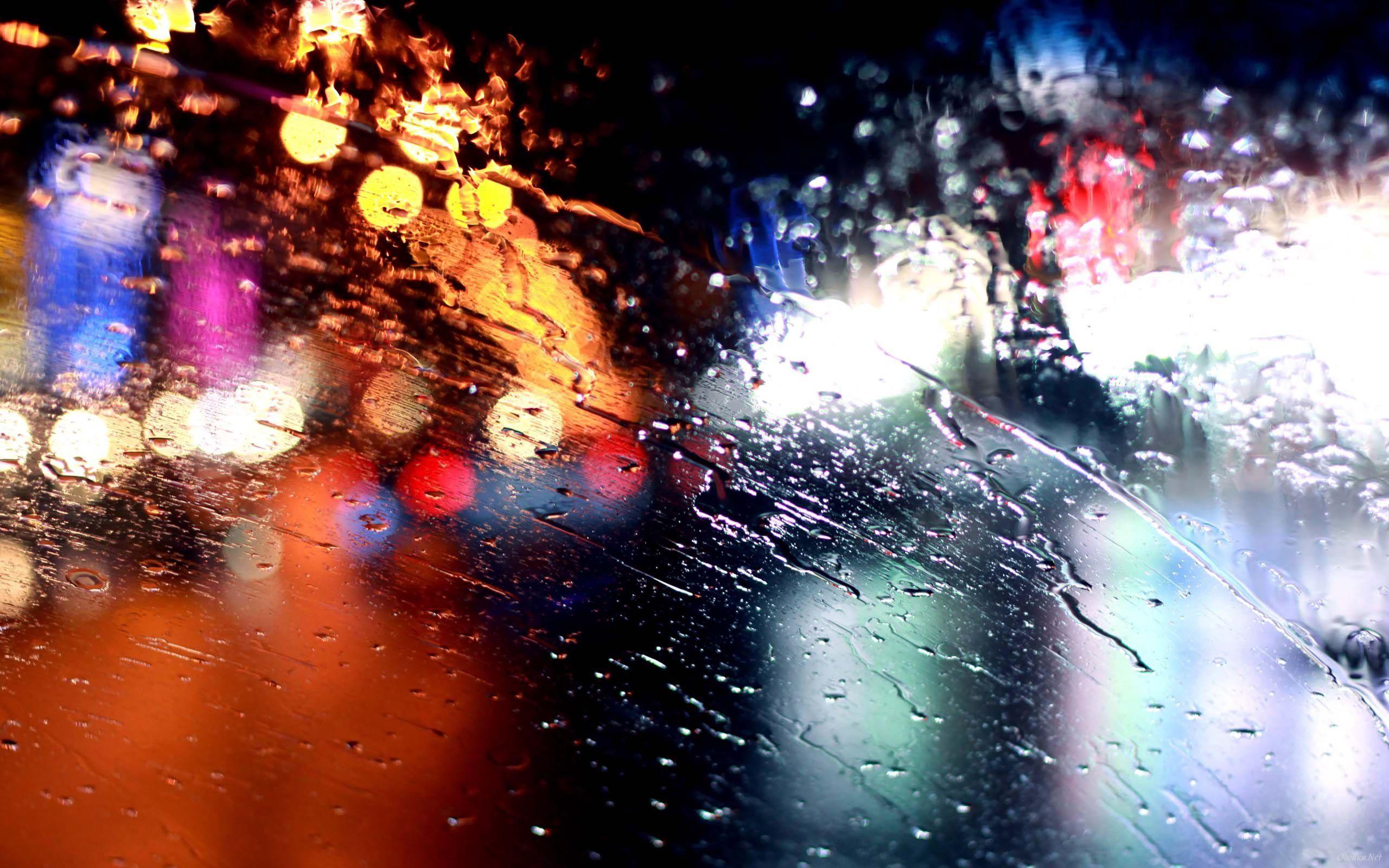 Raindrops on the windshield HD Desktop Wallpaper. HD Desktop Wallpaper