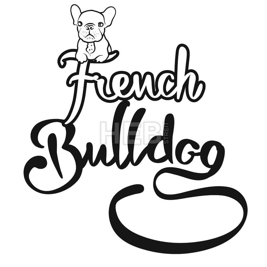 French Bulldog Logo with cute Dog. Black background design, French