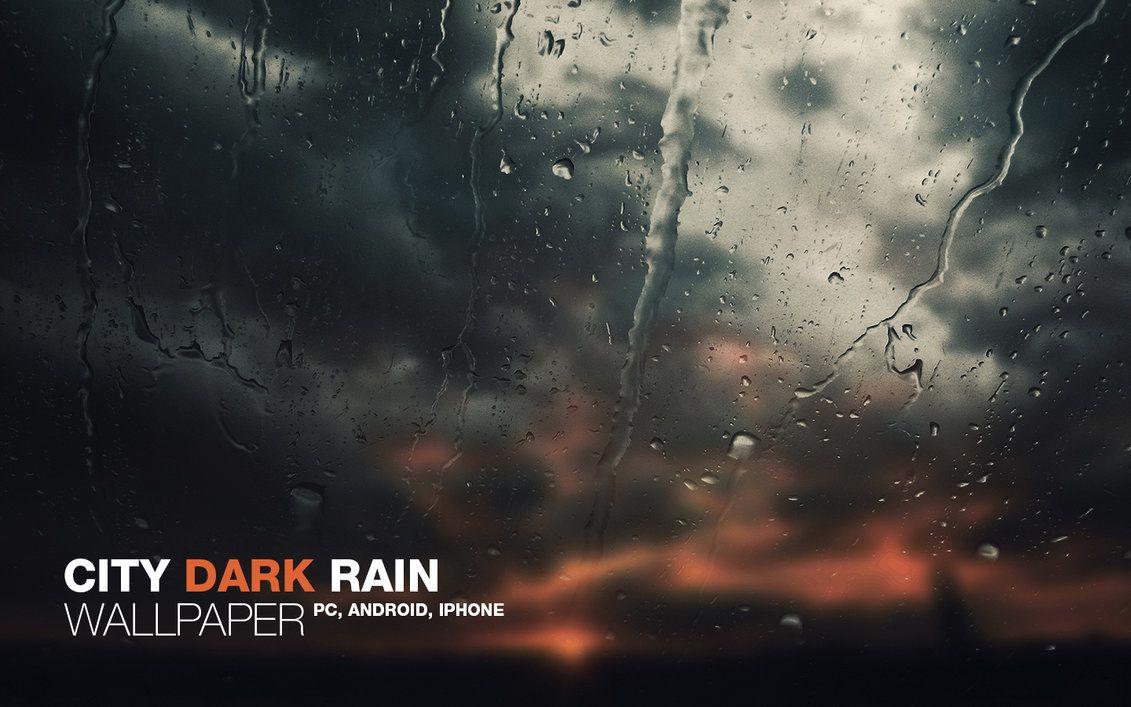 City Dark Rain Wallpaper