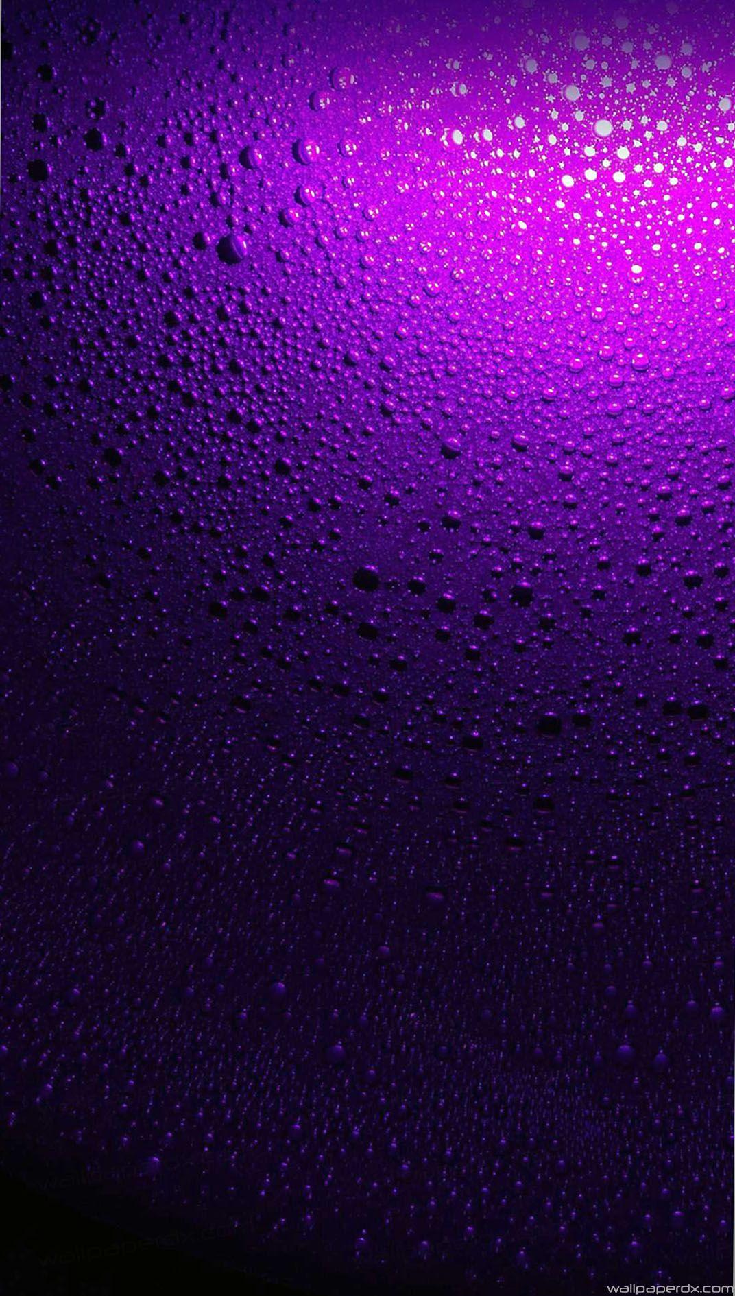 Purple Raindrops On Window Full HD Android Wallpaper