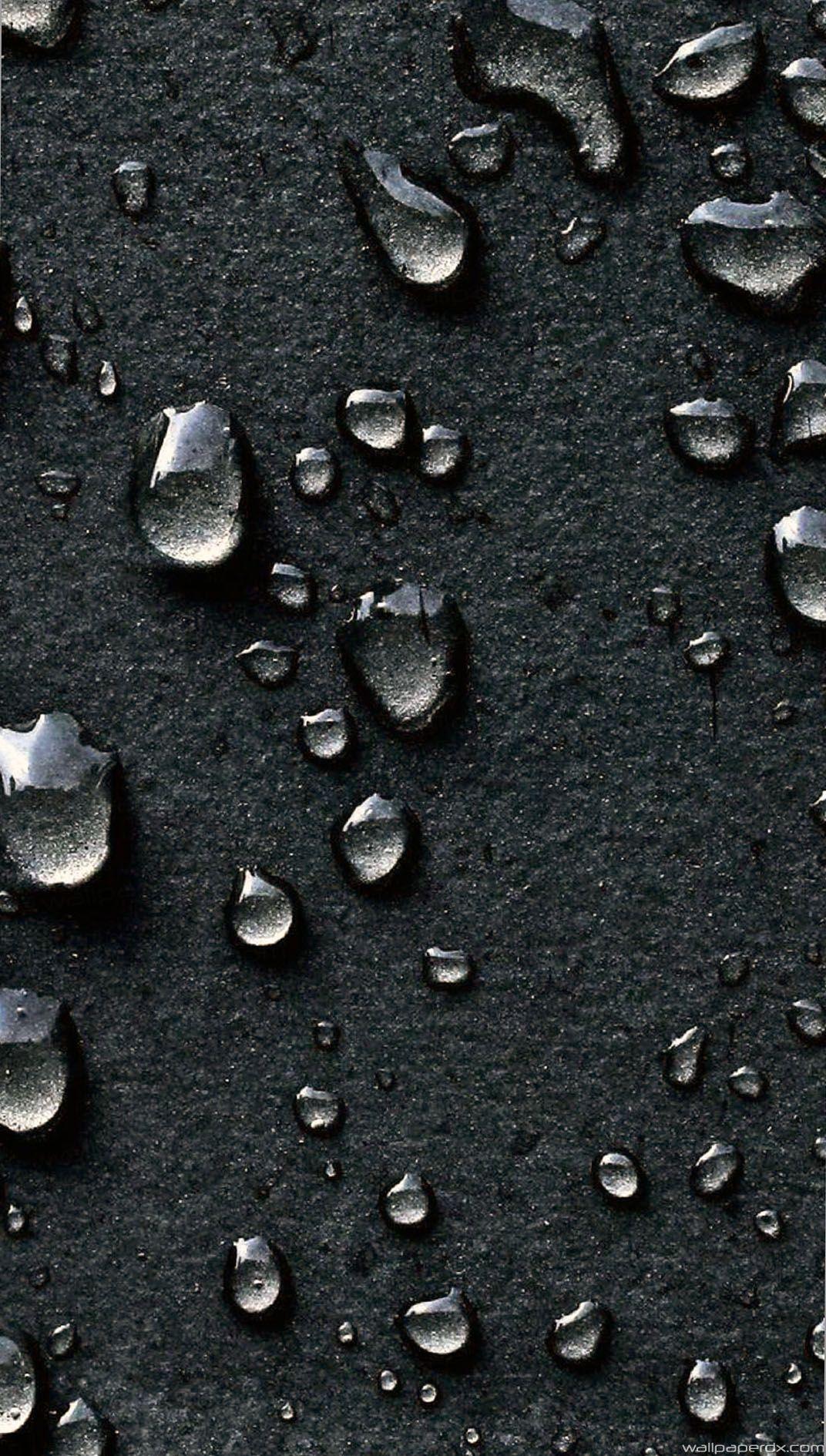 Water Drops On Black Background Macro Full Hd Android Wallpaper PIC