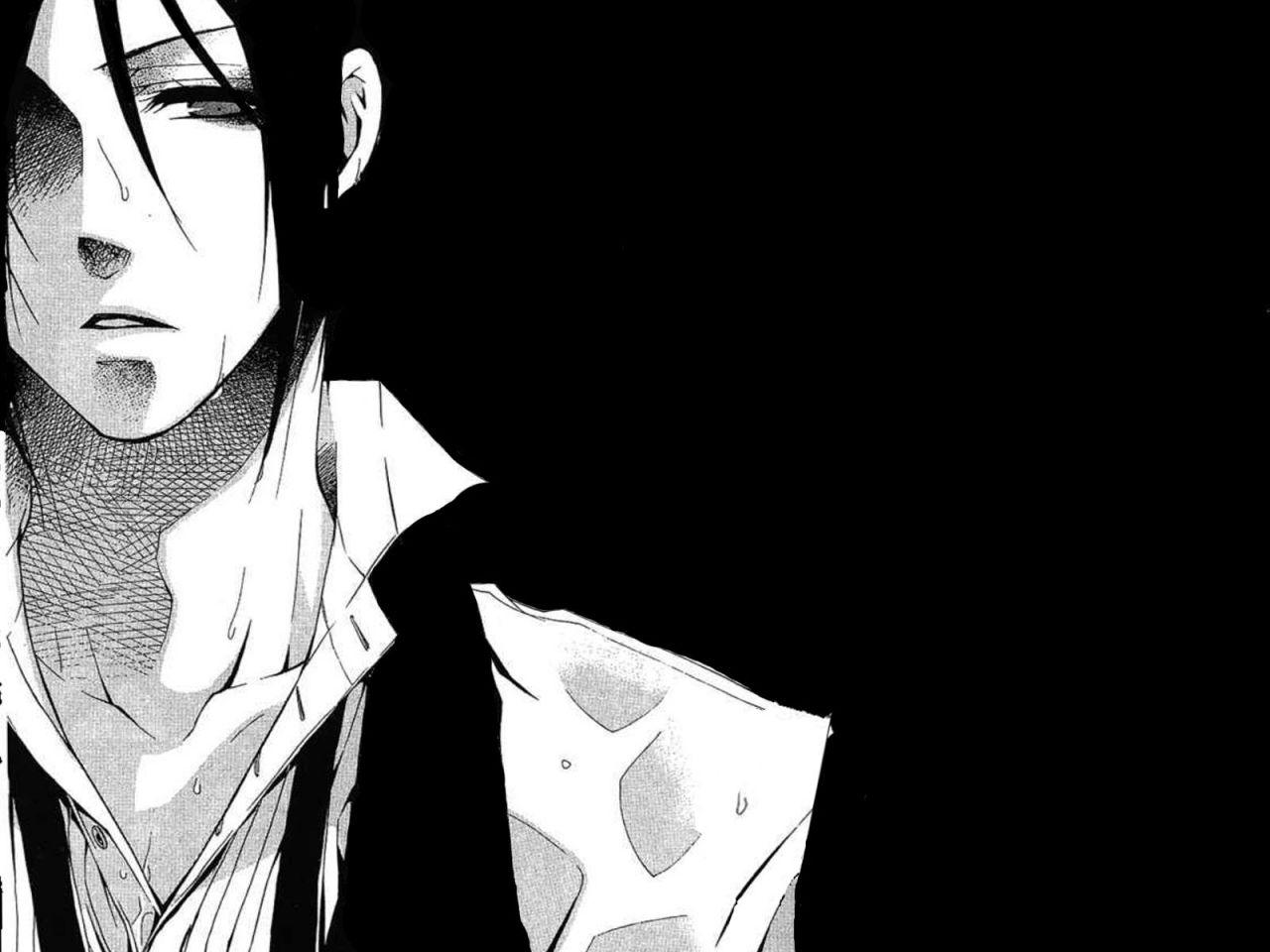 suit gray Kuroshitsuji Sebastian Michaelis monochrome anime anime