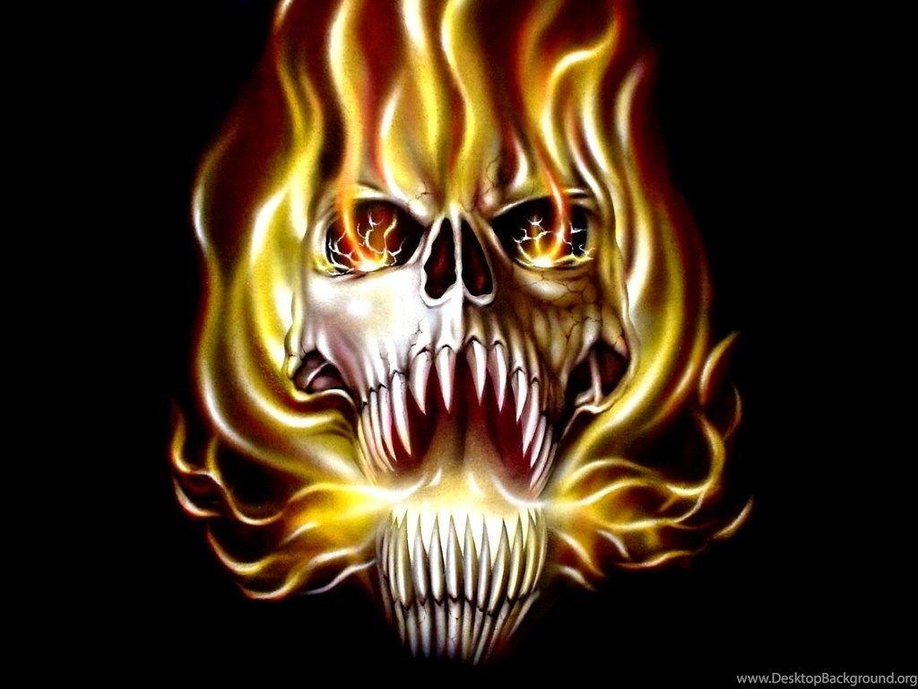 Wallpaper Ghost Tattoo Rider Bike On Fire X Red Skull Or Cached