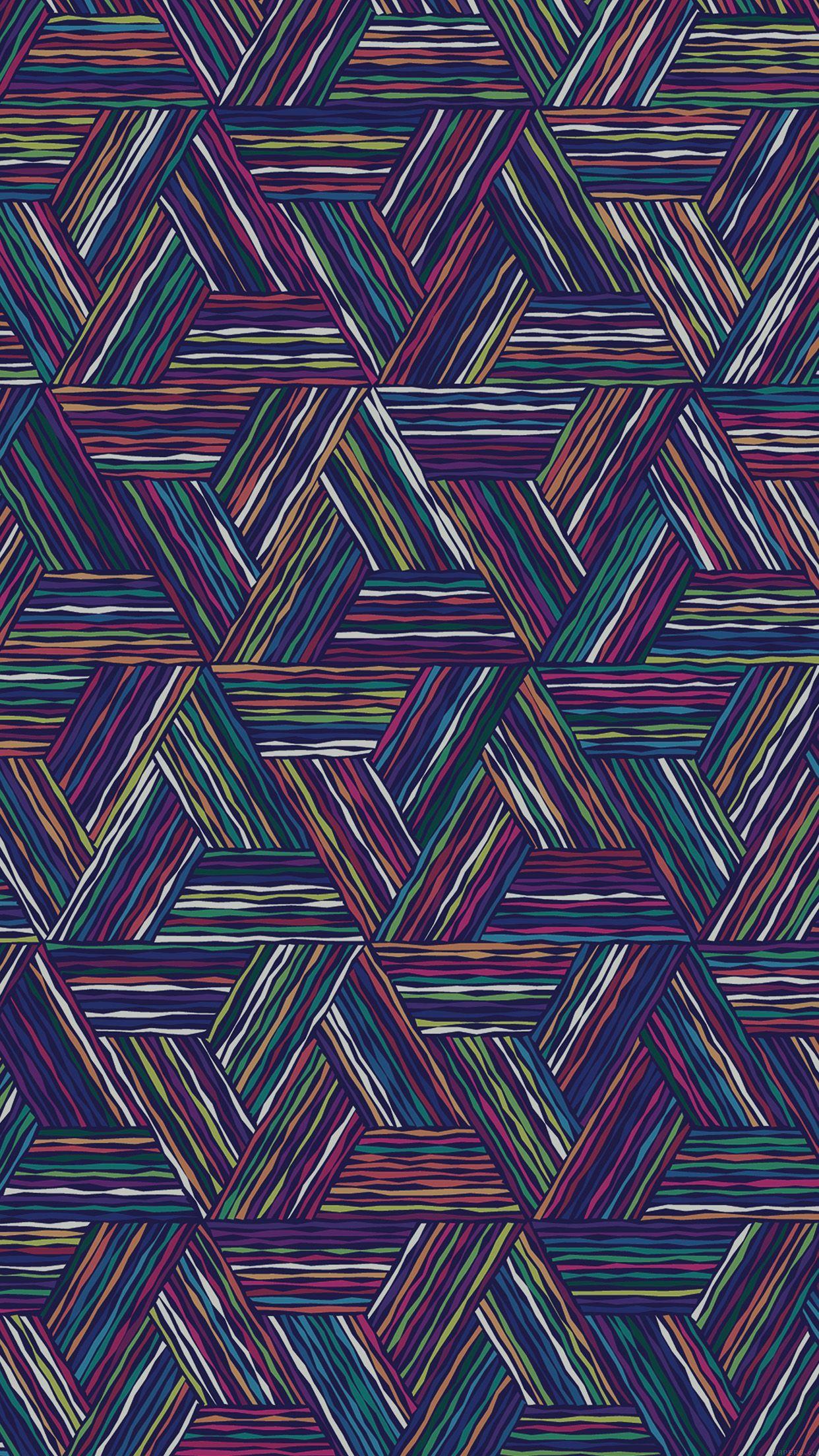Triangle Colored Lines Digital Art Pattern iPhone 6 Plus HD