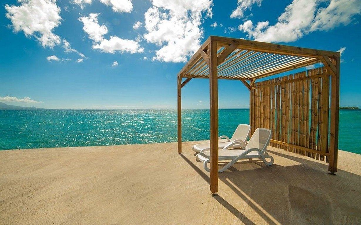 summer, Sea, Caribbean, Nature, Clouds, Landscape, Beach, Chair