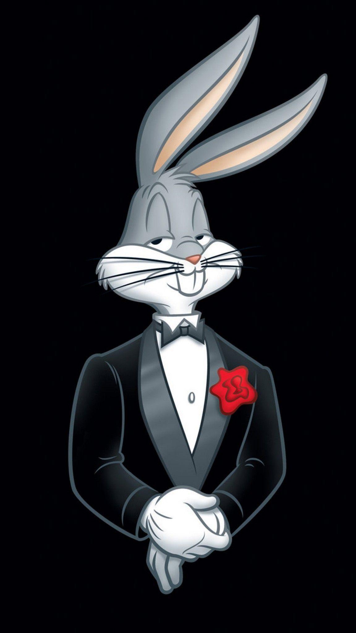 Looney Tunes, Bugs Bunny, Rabbit, Tuxedo, Flower 4K, Sony Xperia Z5
