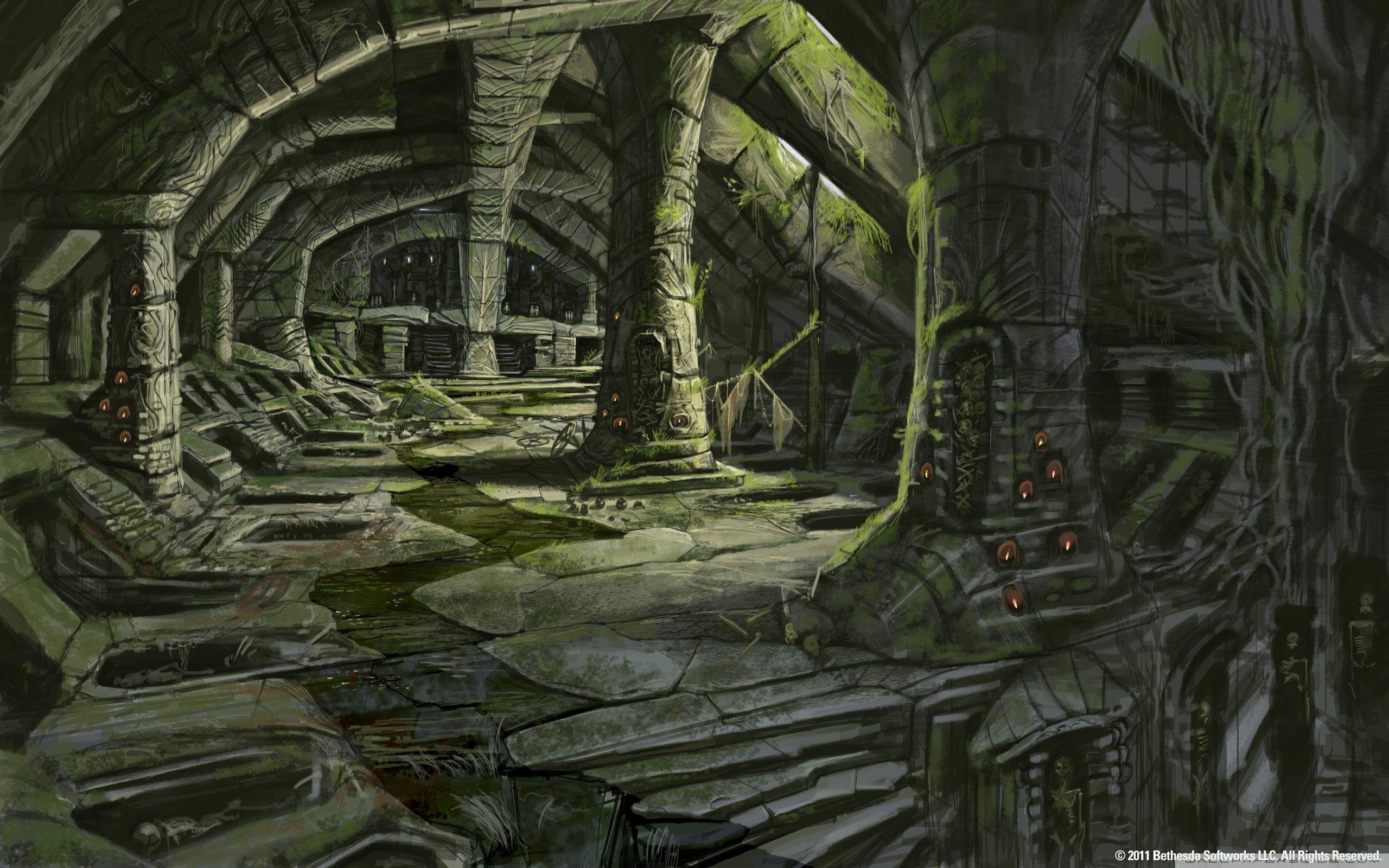 The Elder Scrolls V Skyrim Nordic Barrow Interior Ruins ❤ 4K HD
