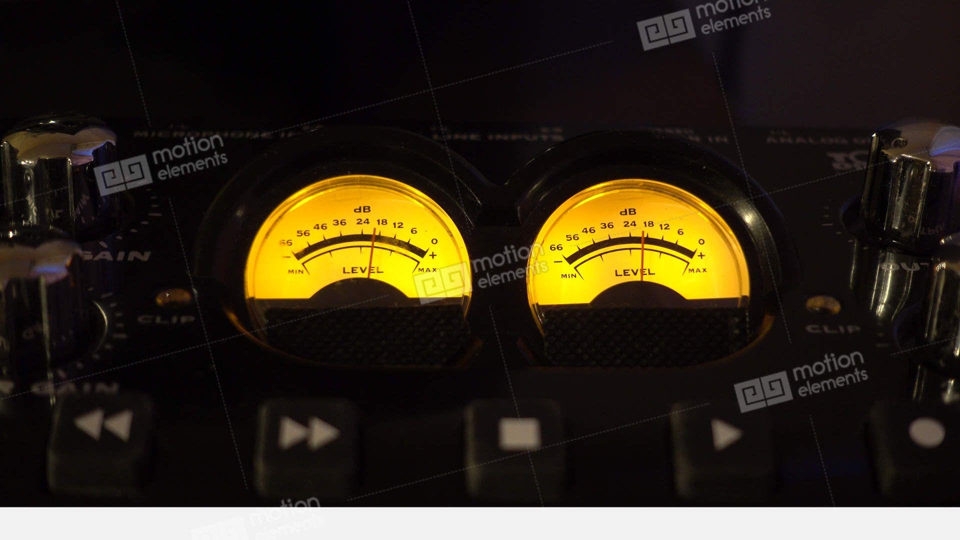 Audio Meters Music Studio Background Video Stock video footage