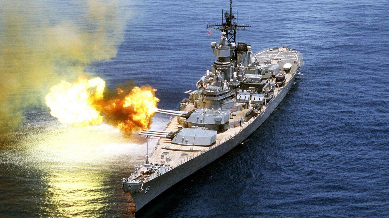 USS Iowa displays some of her firepower. Patriot. Uss