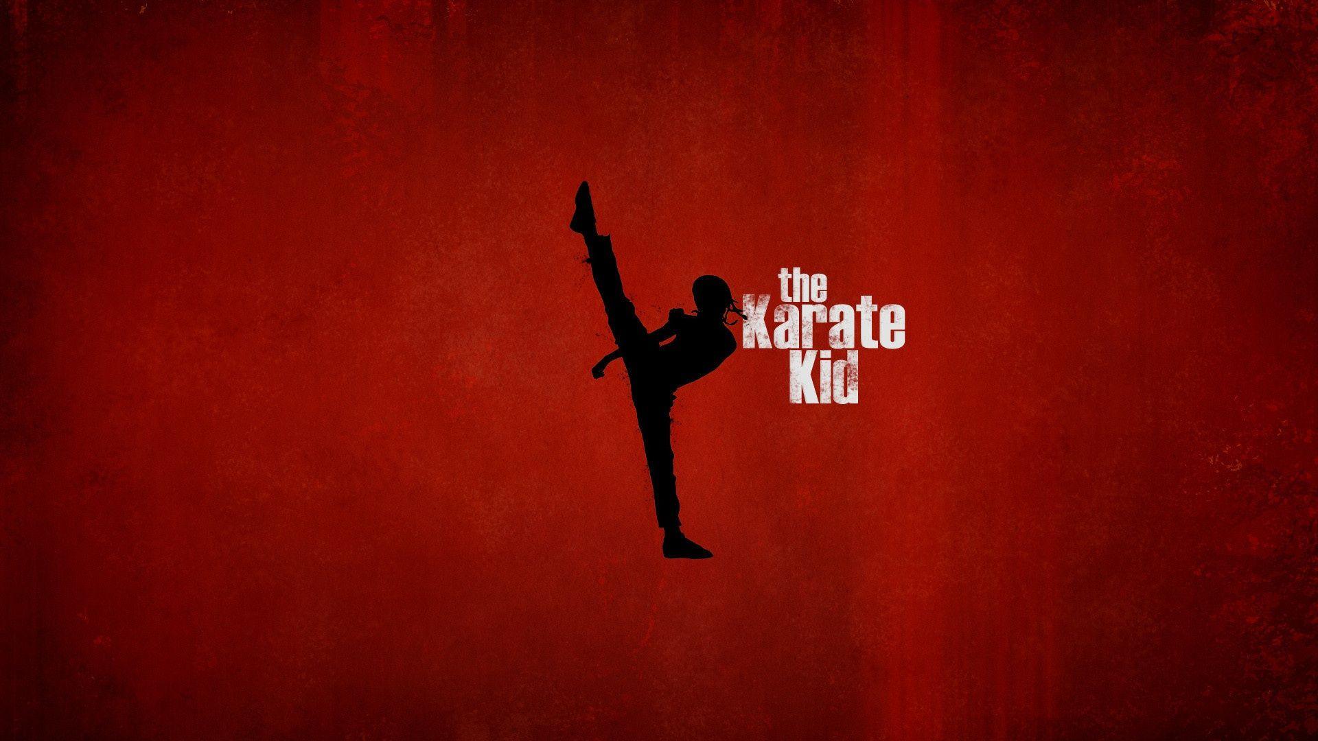 Full HD Wallpaper karate kid red background logo poster, Desktop