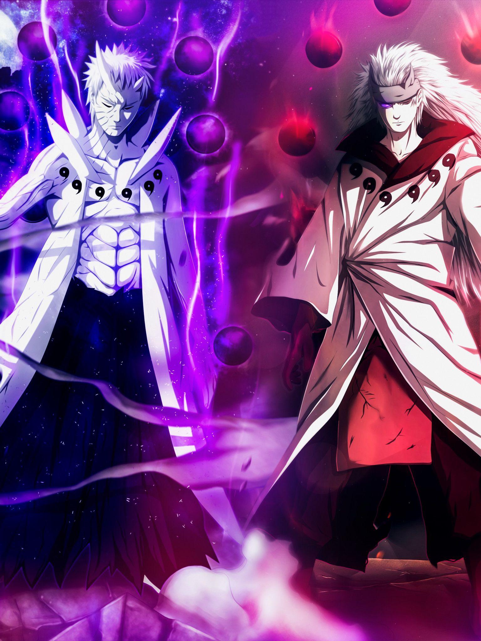 HD Wallpapers Uchiha Obito and Madara Rikudo Sennin Retina iPad.