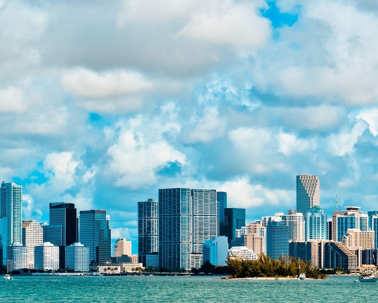 Download wallpaper 1280x1024 miami, usa, america, miami beach, sky