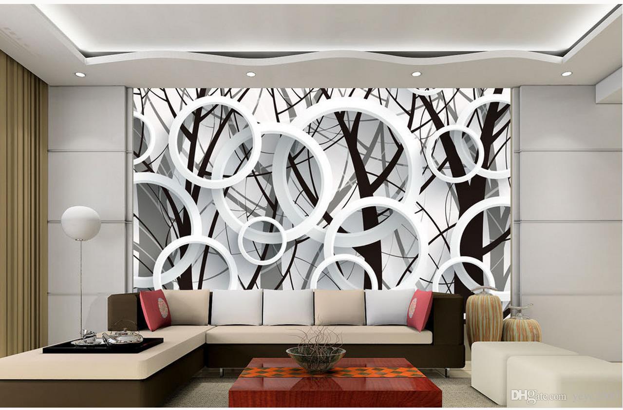 Wallpaper For Painting Tree Branch Silhouette 3D Ring Stylish