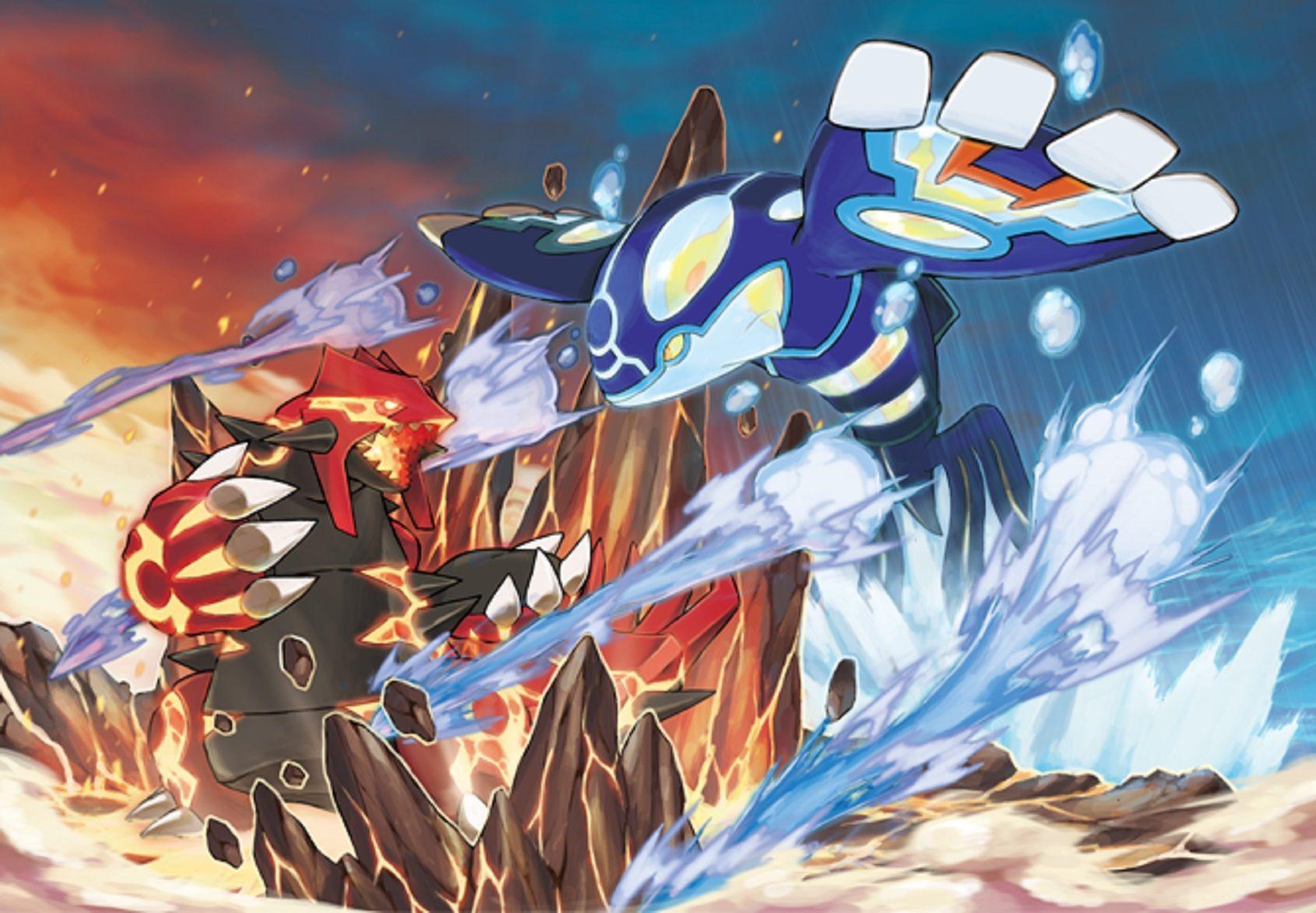 Pokemon Omega Ruby Alpha Sapphire Mega Kyogre Mega Groudon Artwork