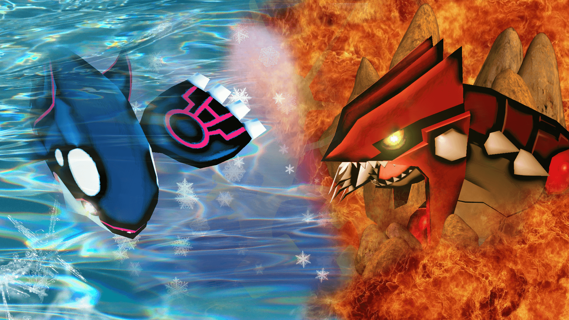 IMAGE. groudon vs kyogre wallpaper