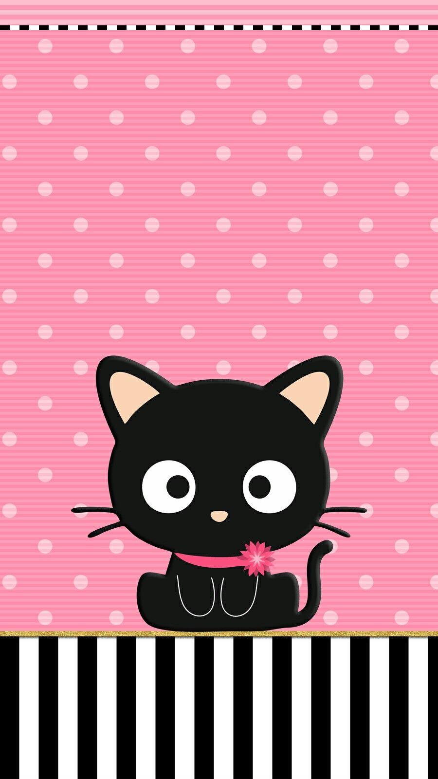 chococat #wallpaper #iphone #pink. Cute walls by me♡