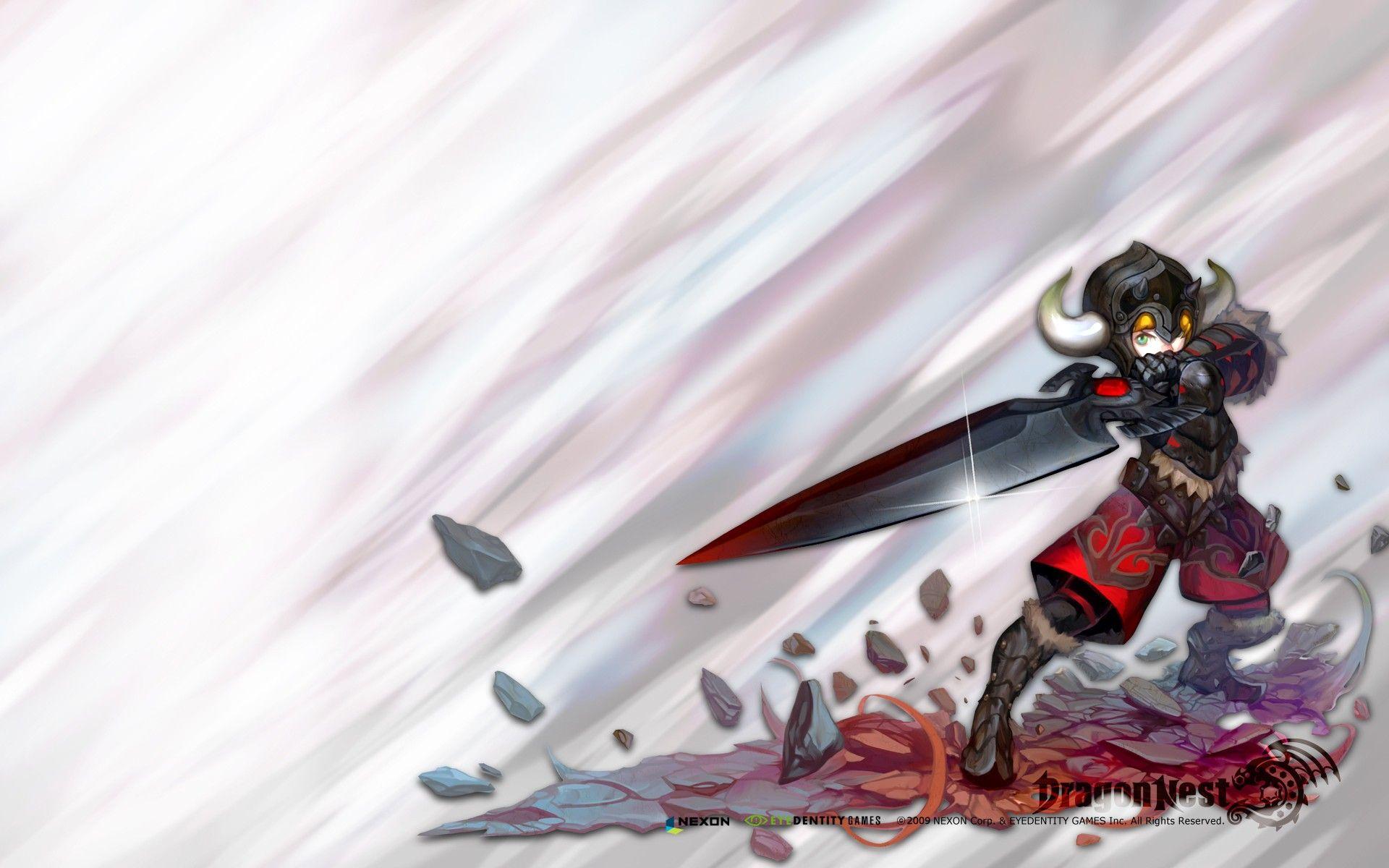 video games, horns, green eyes, armor, artwork, Dragon Nest, simple