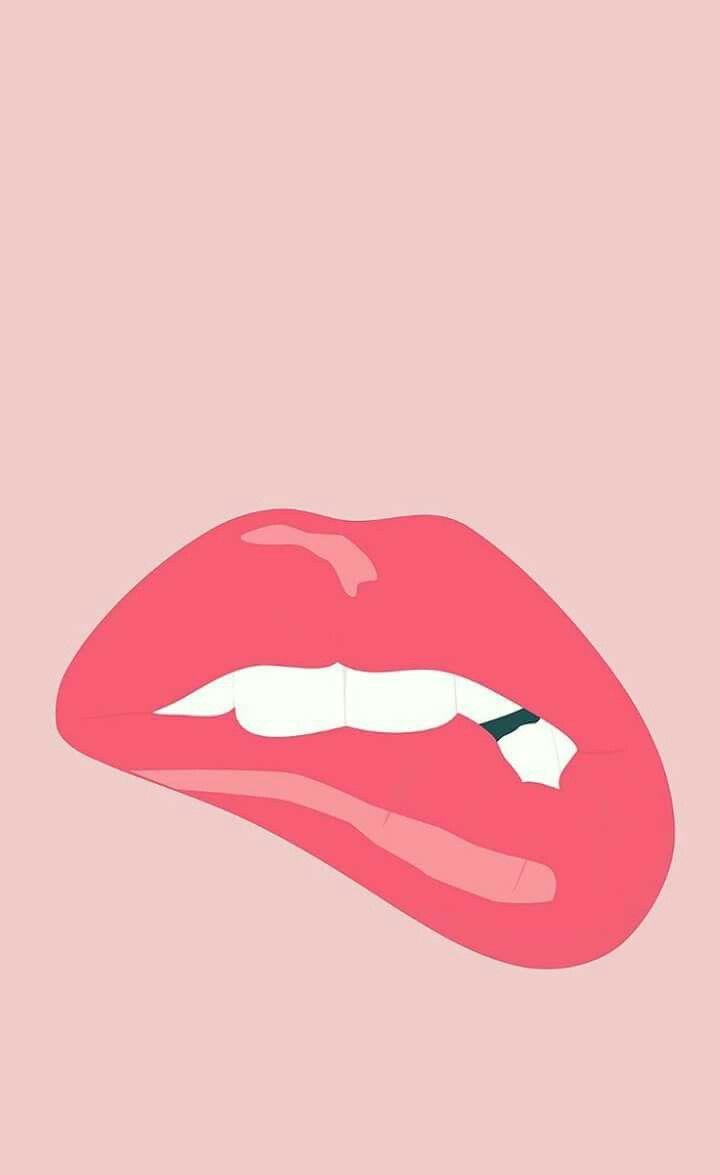 Trend flat pink cartoon background. Lips... | Stock Video | Pond5