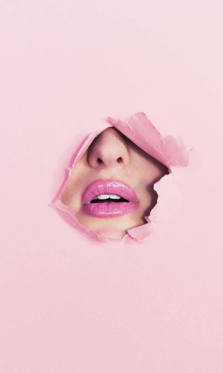 Pink lips Wallpaper