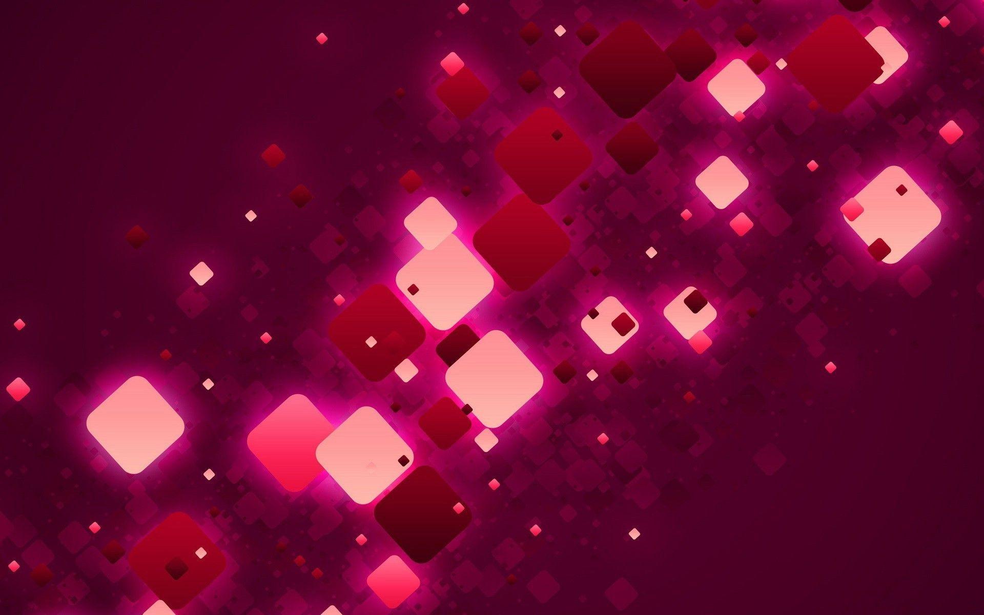 Red And Pink Squares Abstract Hd Wallpaper