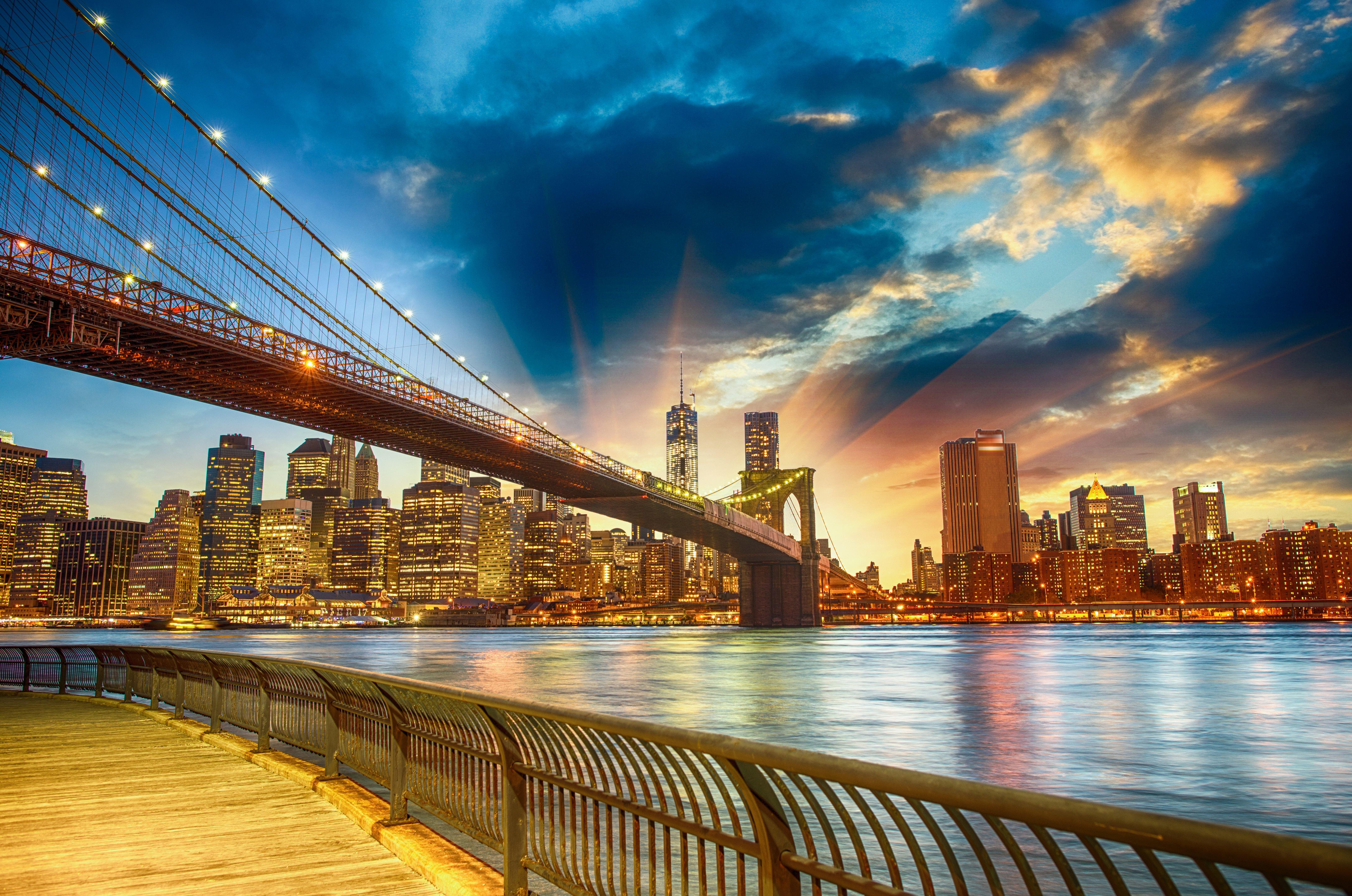 View of Brooklyn Bridge and New York City 5k Retina Ultra HD