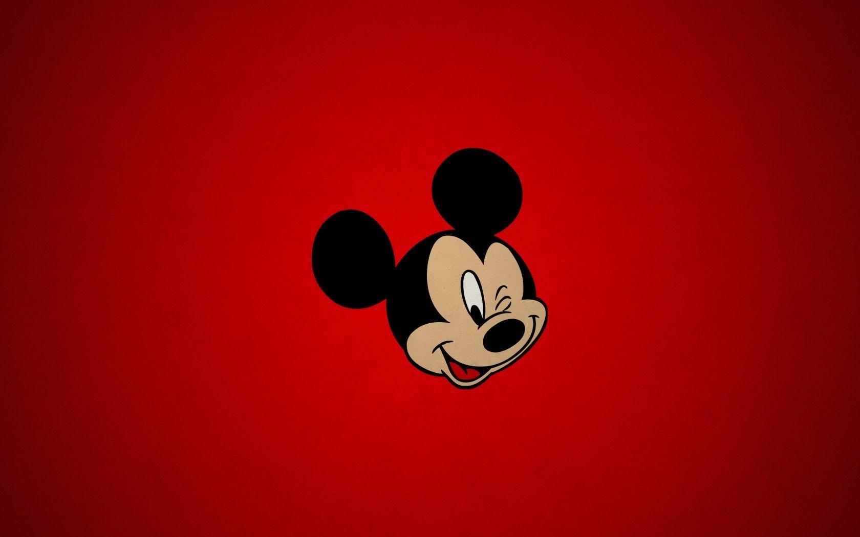 Mickey Mouse Red Background Wallpaper