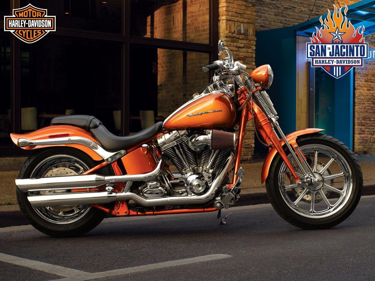 Orange Harley Davidson. Classic Orange Harley Davidson Desktop HD