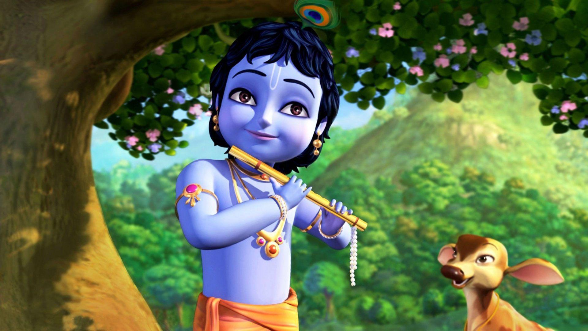 Animated Krishna HD Desktop Wallpaper, Instagram photo, Background