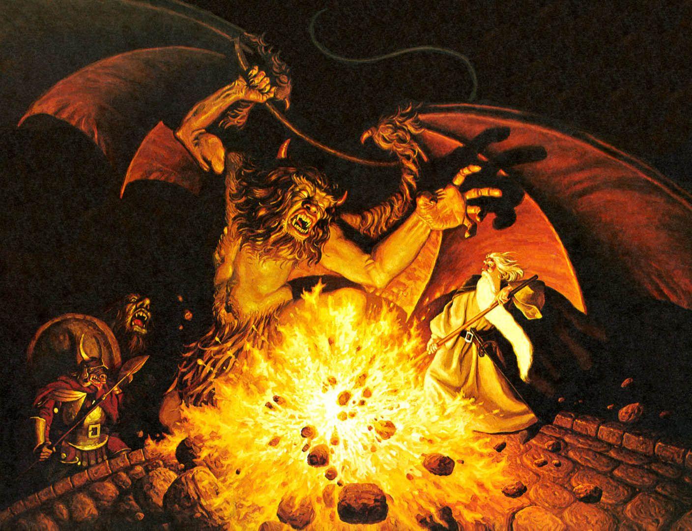 Gandalf Faces The Balrog Of Moria Lord Of The Rings