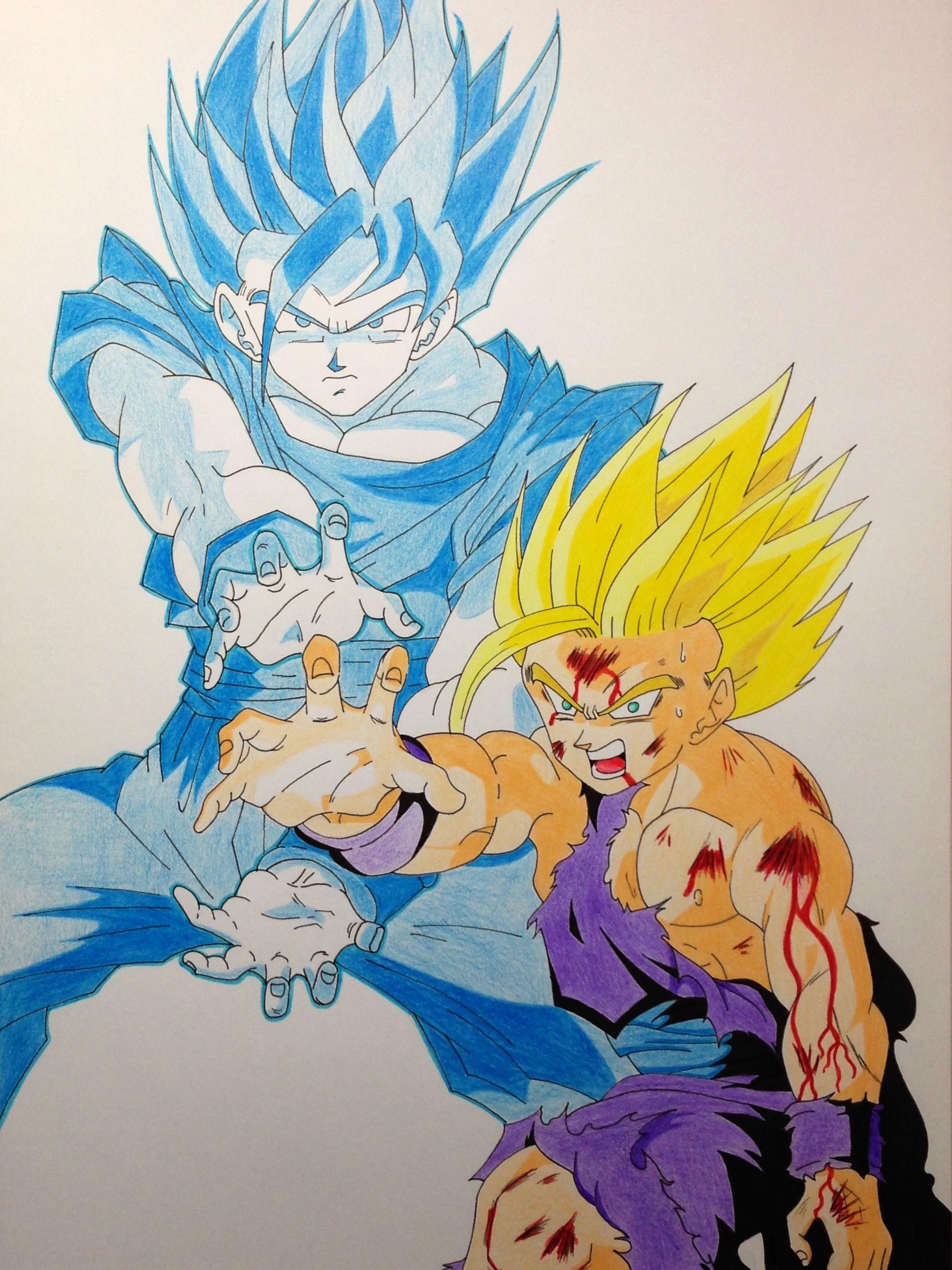 gohan ssj2 kamehameha drawing