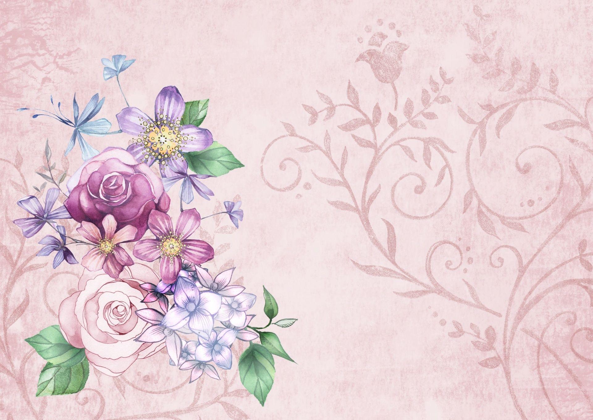 Vintage Flower Background Paper Free Domain