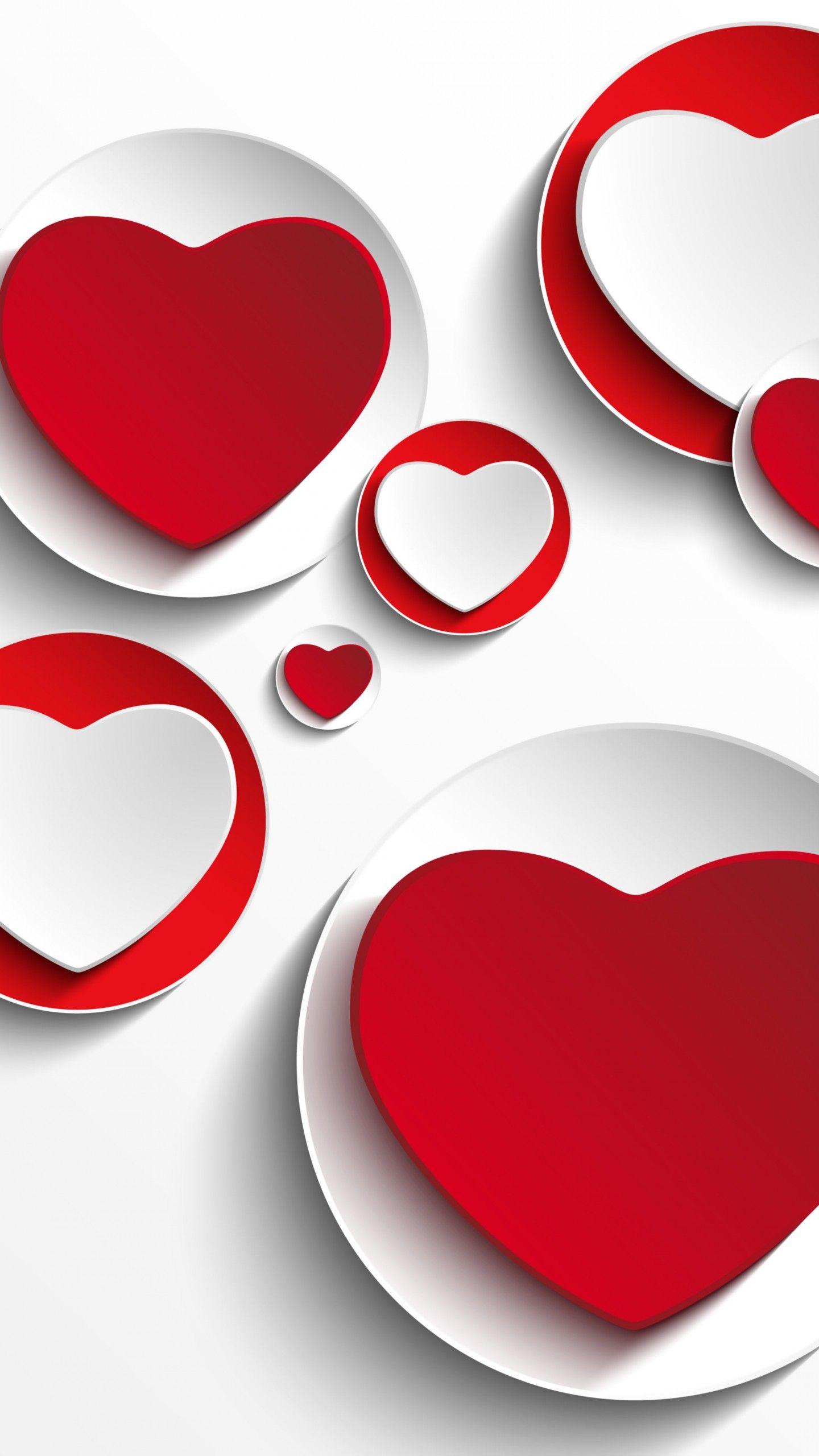 Red Love Hearts Wallpaper Mobile Quad HD 1440x2560