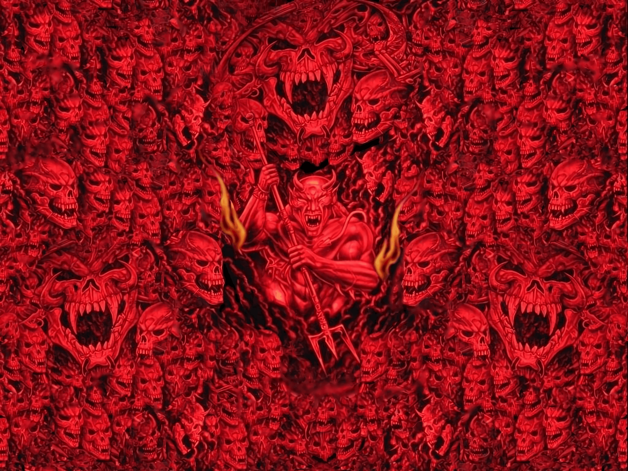 Red Devils and Skulls HD Wallpaper