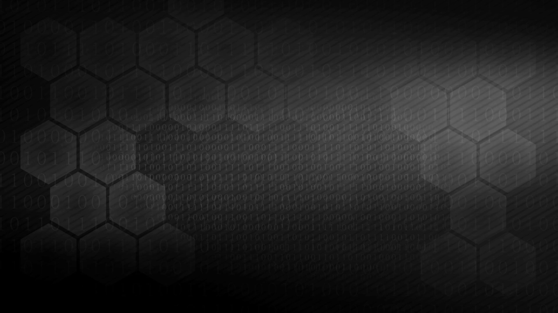 Gray Technology Background with Binary Codes and Hexagons Motion