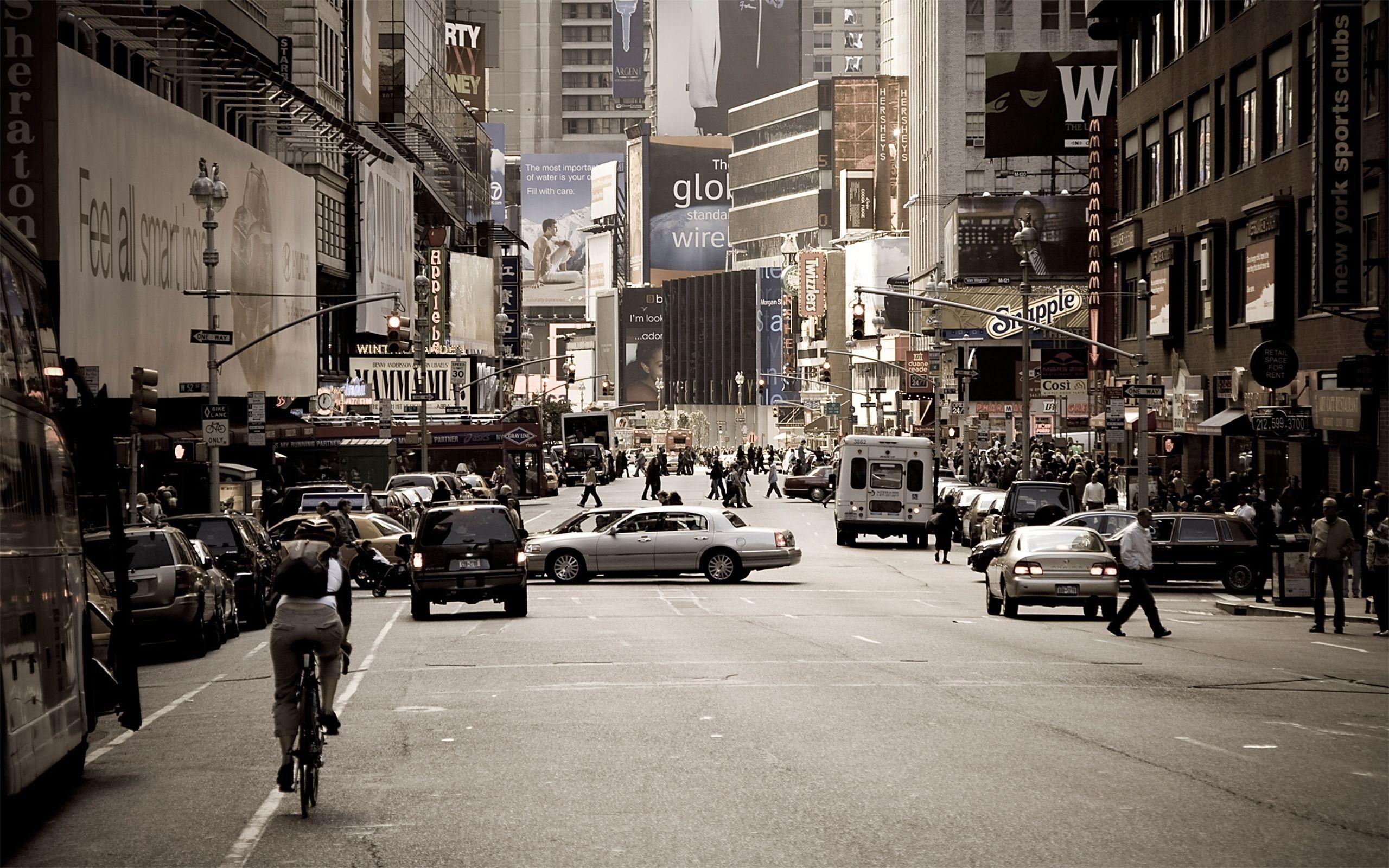 Broadway in New York City. October 2007 HD Wallpaper. Background