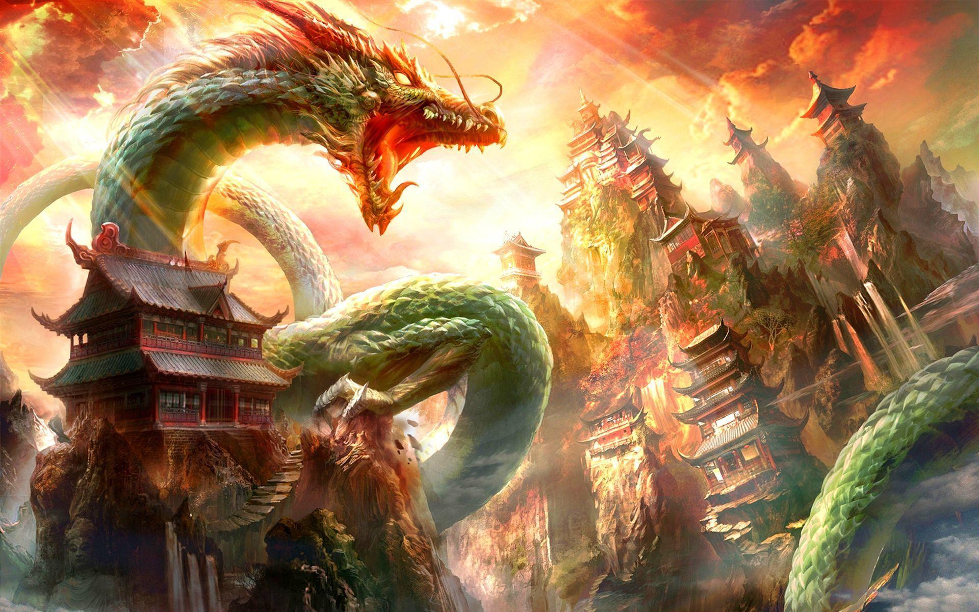 Epic dragon wallpaper dump. Japanese dragon, Fantasy dragon