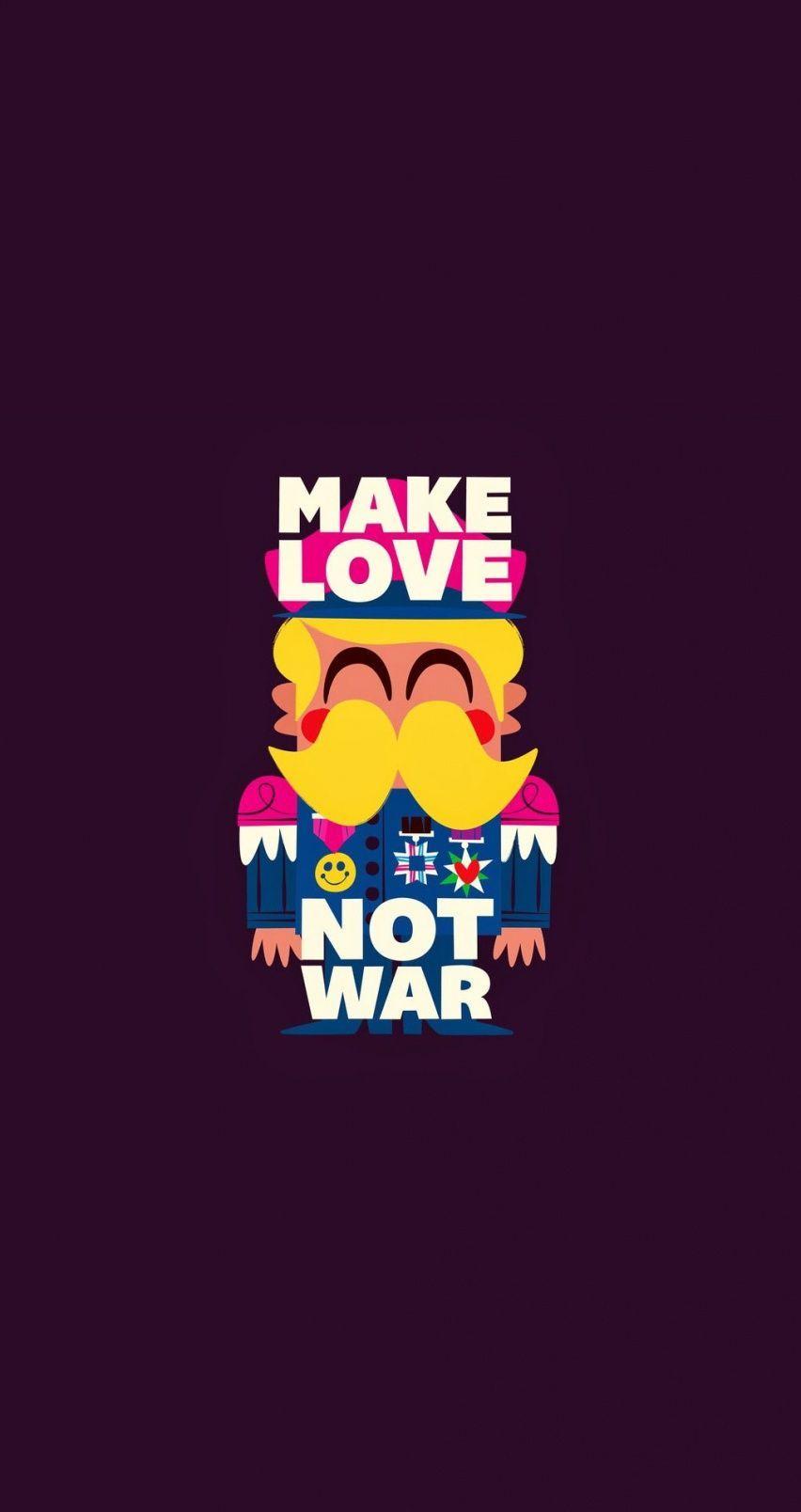 Make love not war. Tap image for more cartoon wallpaper!
