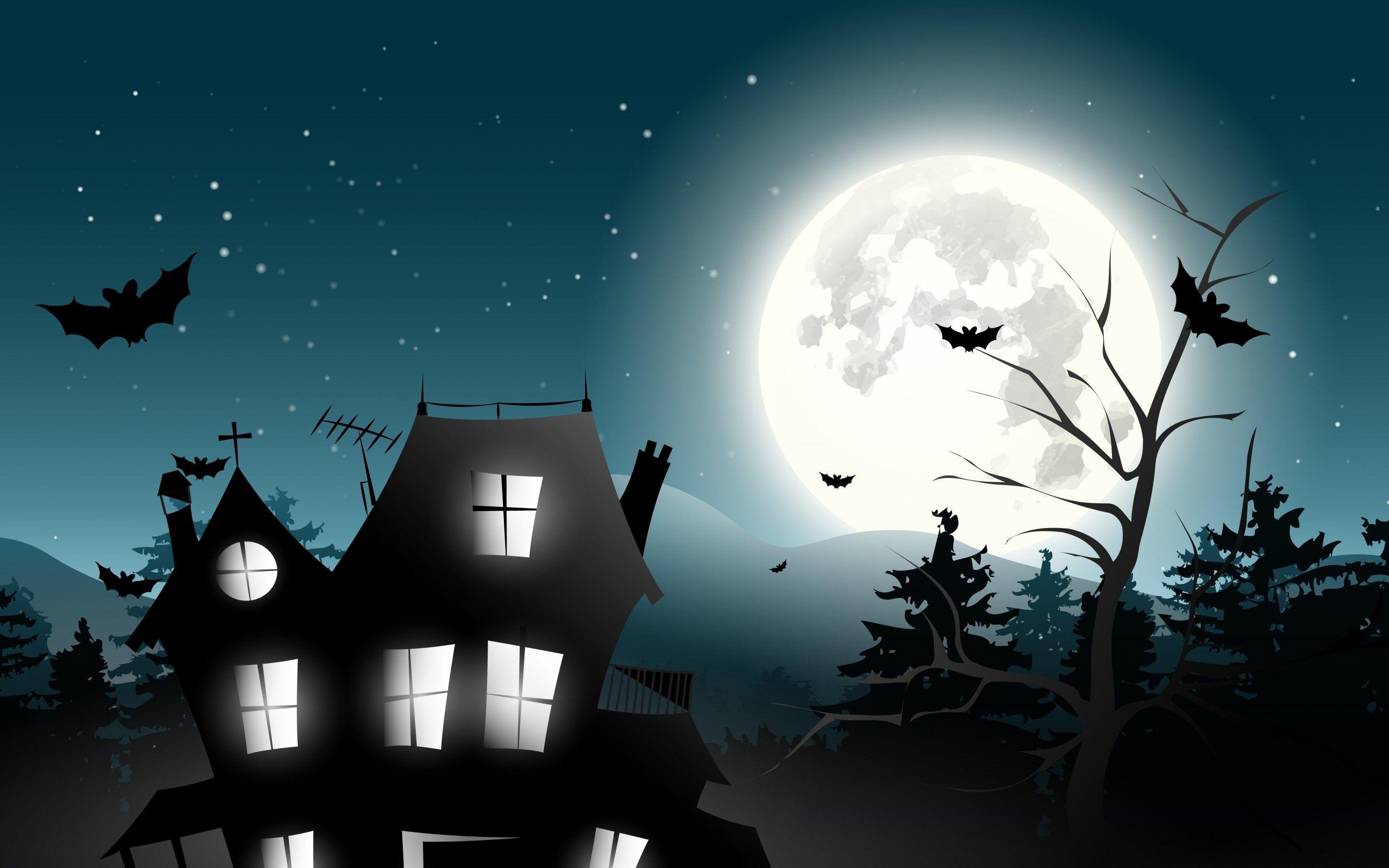 Holiday halloween scary house horror creepy full moon castle